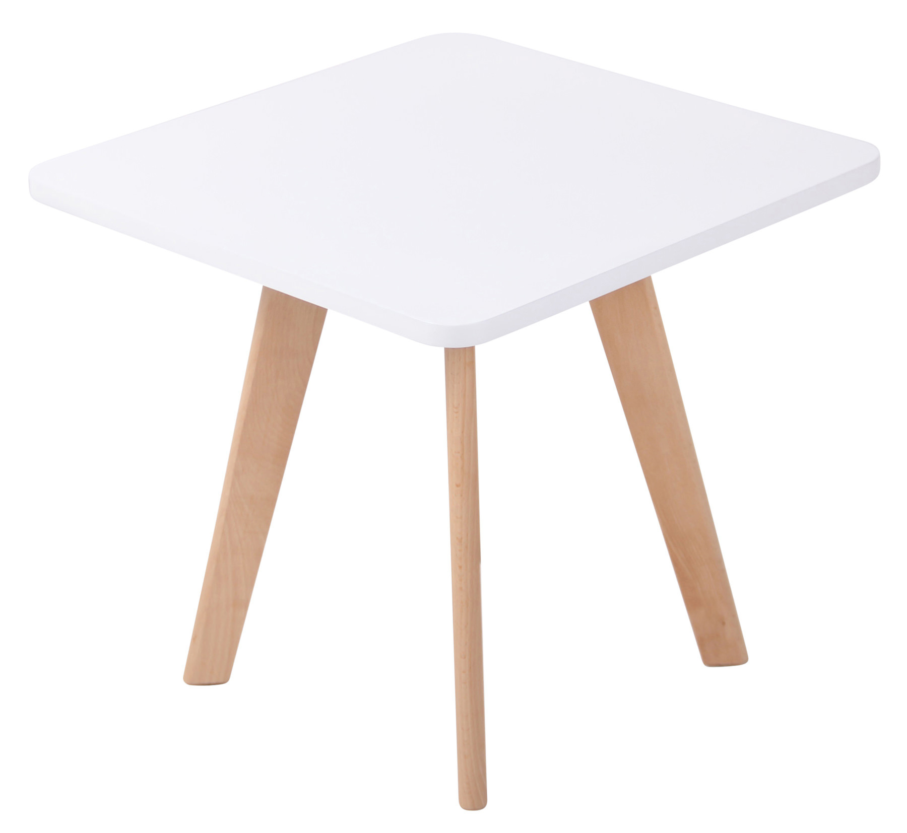 Table d'appoint angulaire Almeria avec Plateau en MDF et Pieds en Bois de hêtre