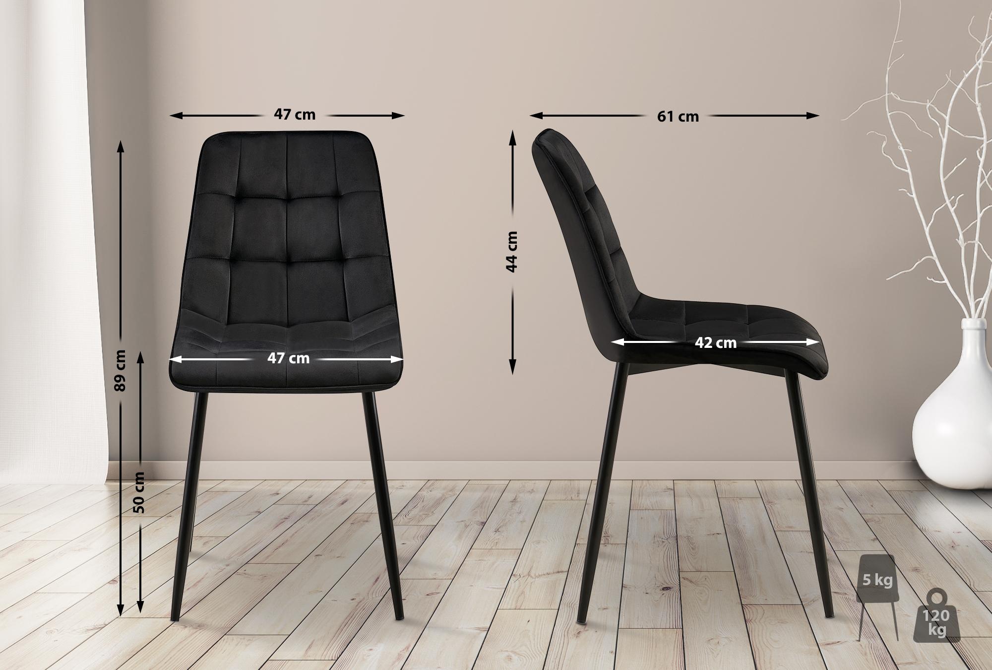 Lot de 2 chaises de salle à manger Gifford en velours