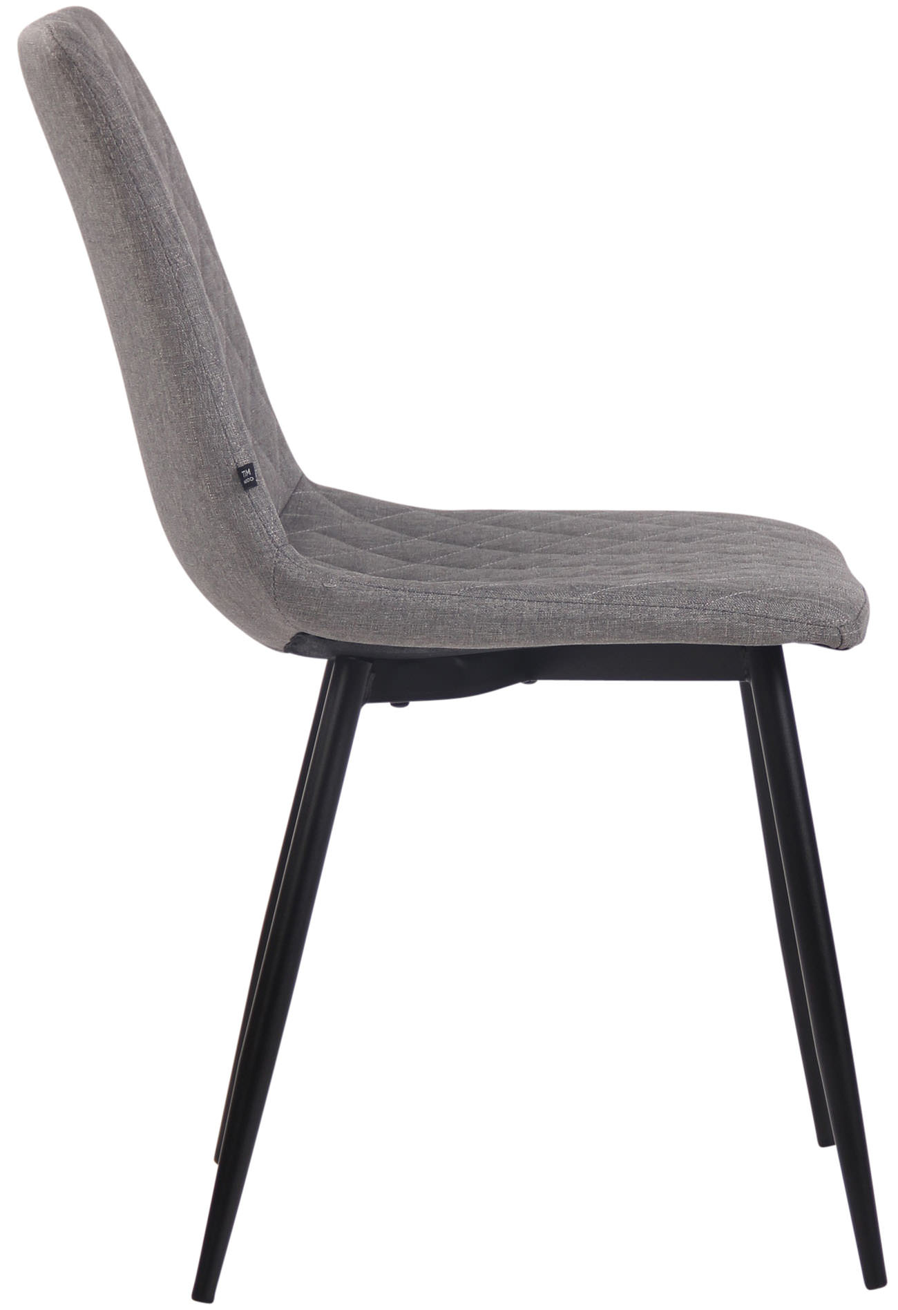 Chaise de salle à manger Telde en tissu avec Piètement en Métal noir mat