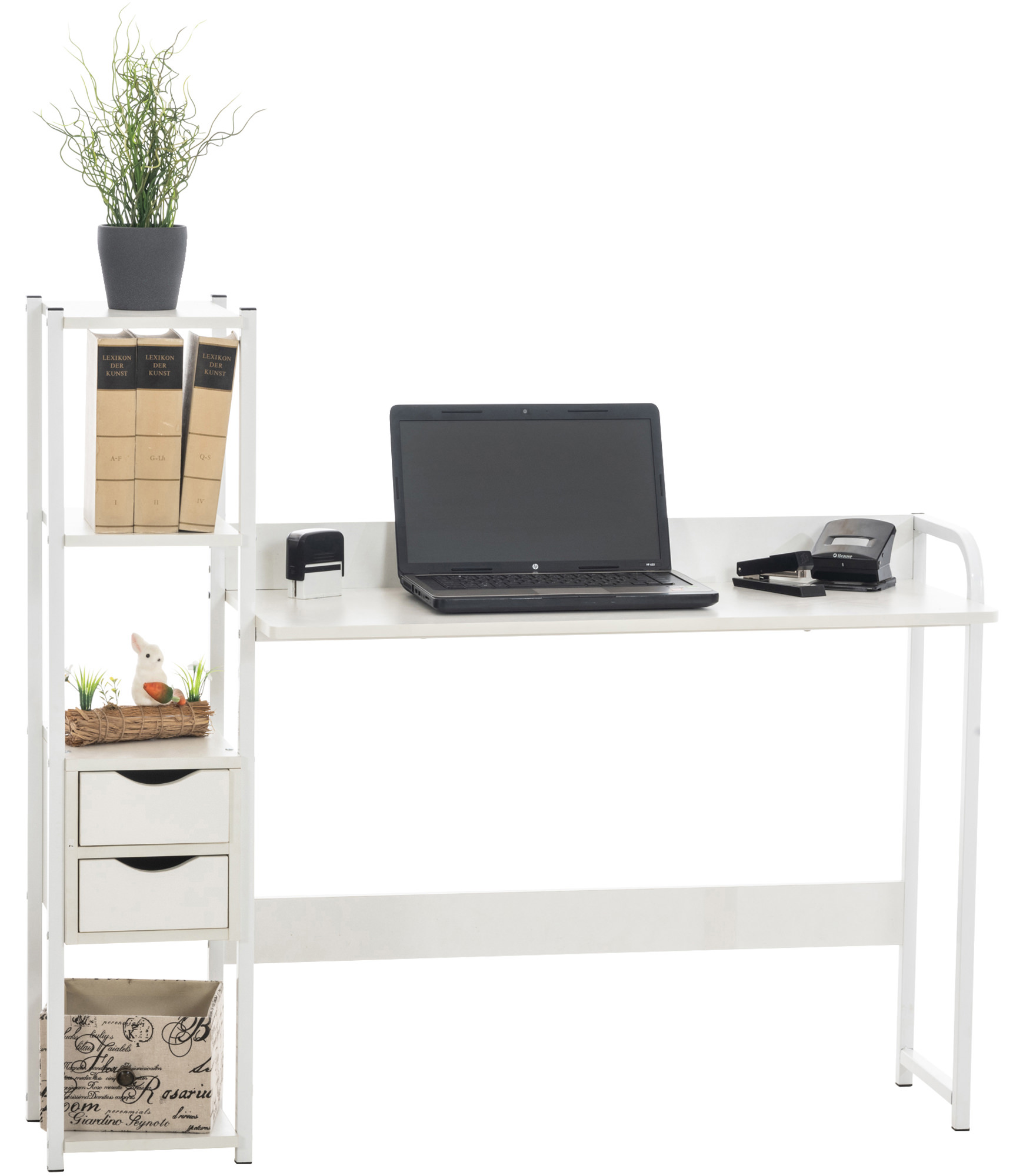 Bureau Widnes avec Plateau en MDF Cadre en Tubes d'acier et Colonne de rangement