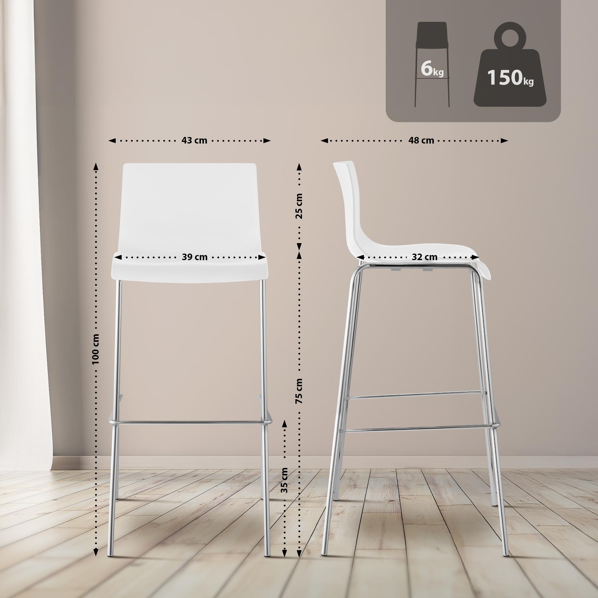 Lot de 2 tabourets de bar Hover en plastique