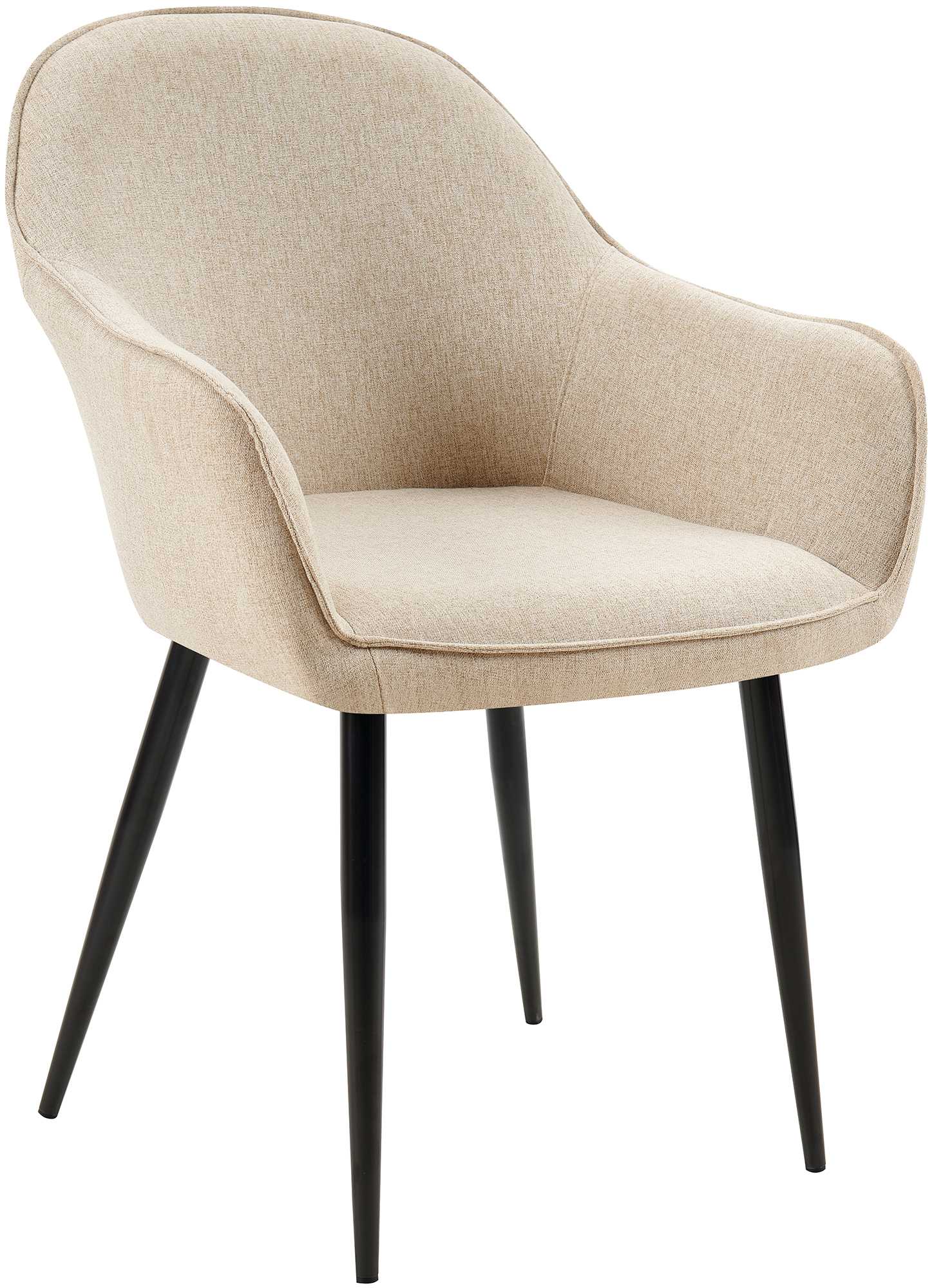 Chaise de salle à manger Boise en Tissu avec Piètement en Métal noir
