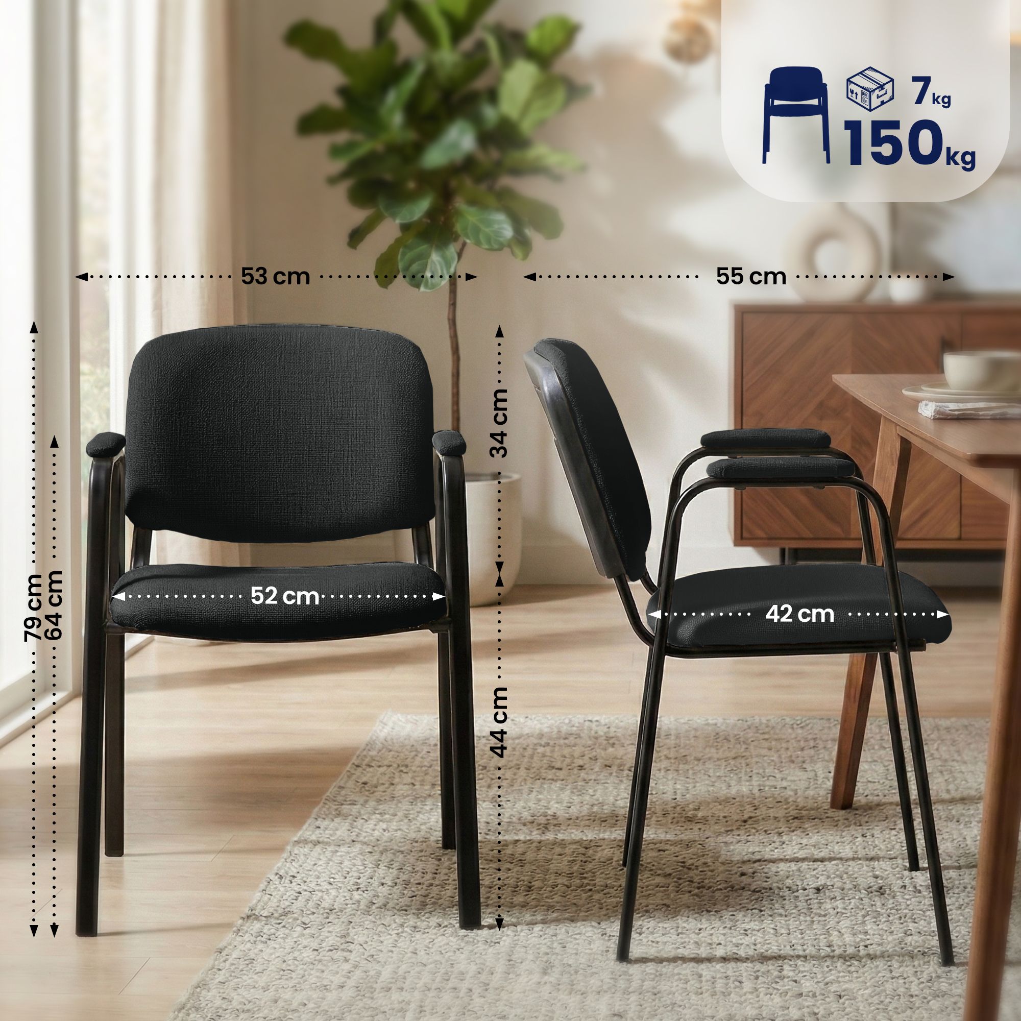 Chaise empilable Ken Pro en tissu