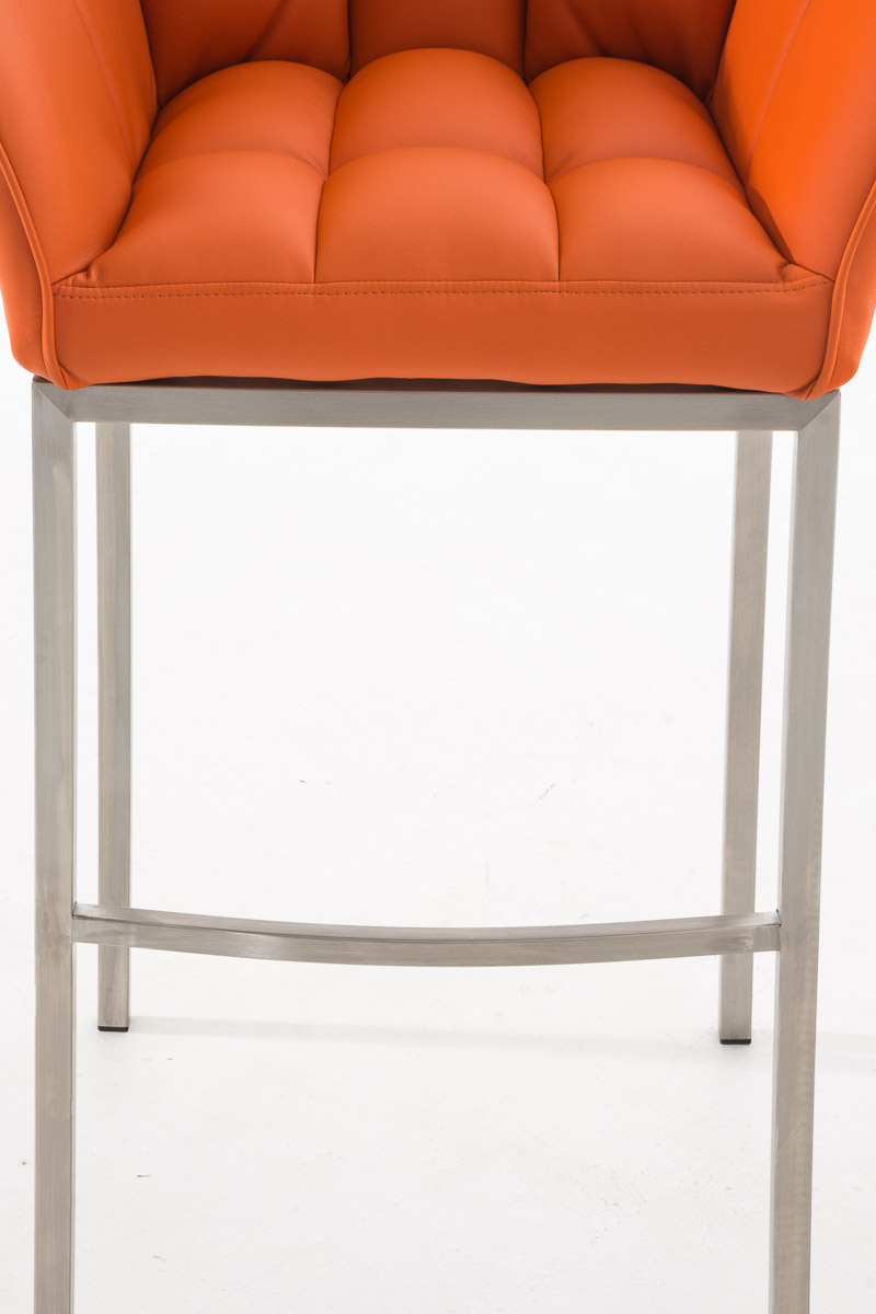 Tabouret de bar Damaso en similicuir avec piètement 4 pieds