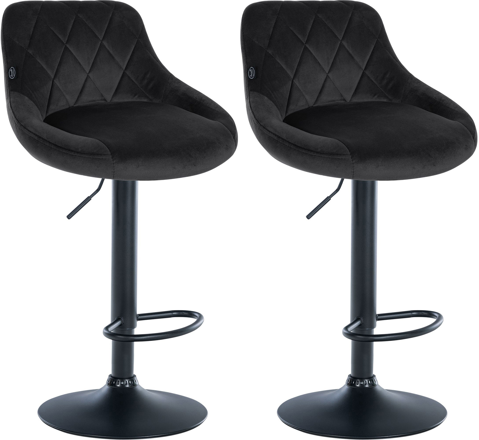 Lot de 2 tabourets de bar Lazio velours