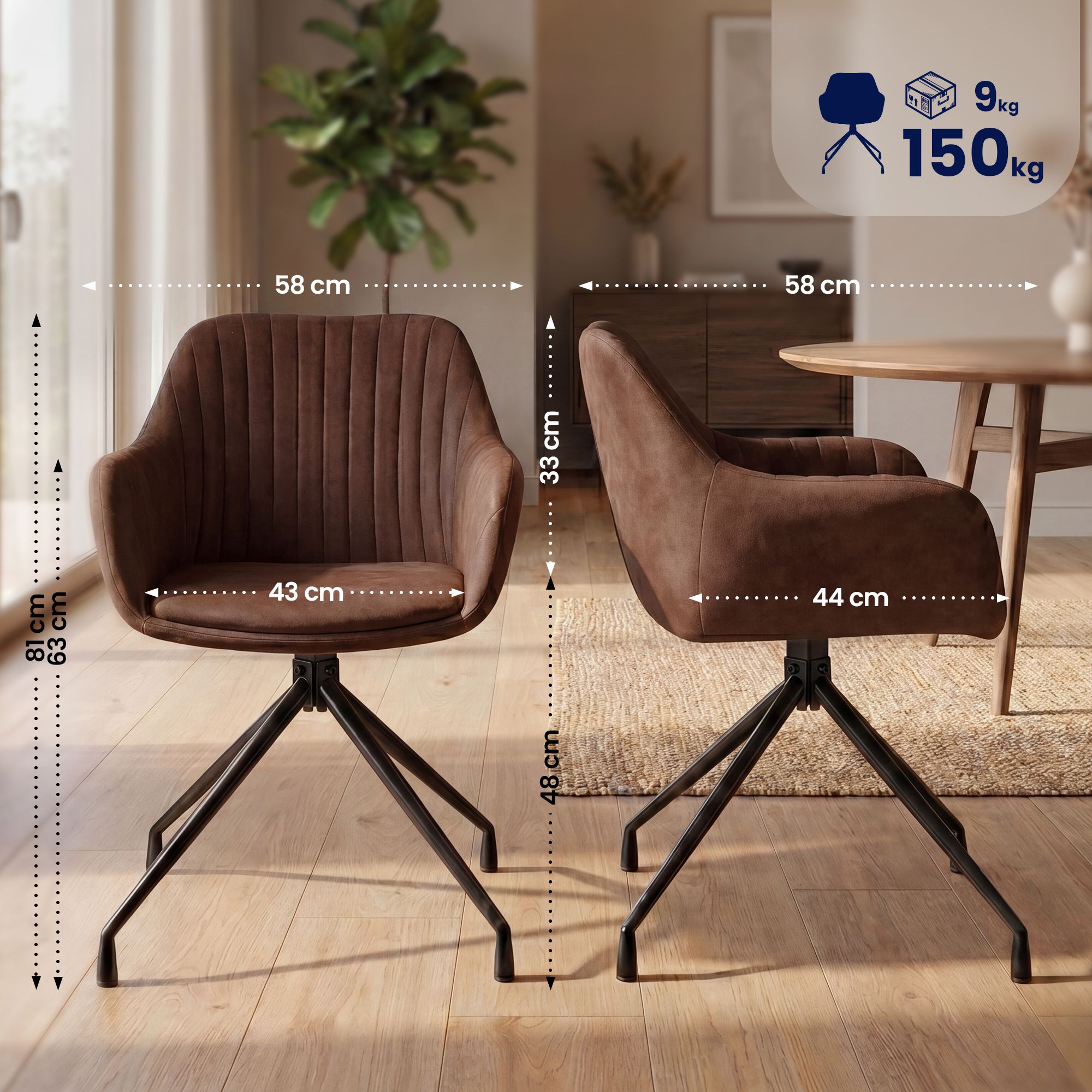 Lot de 2 chaises de salle a manger Novanis