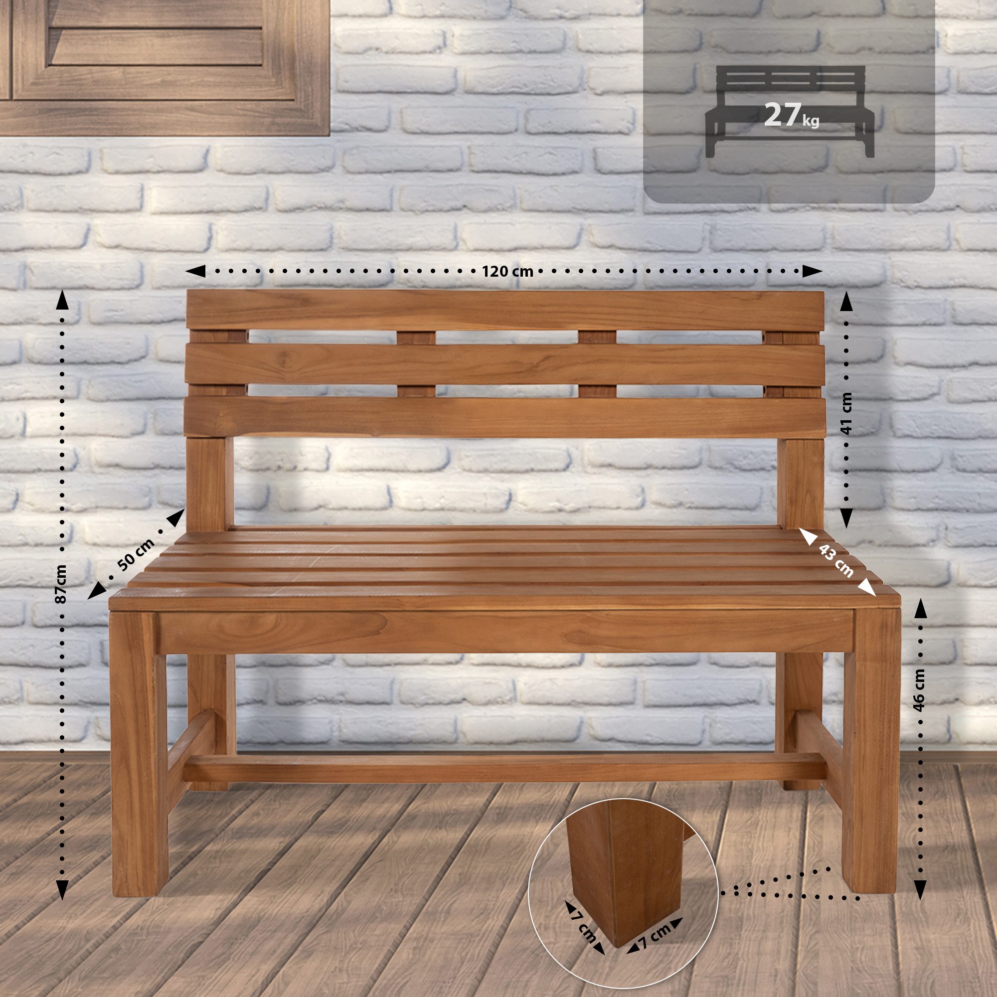 Banc en teck Augusta