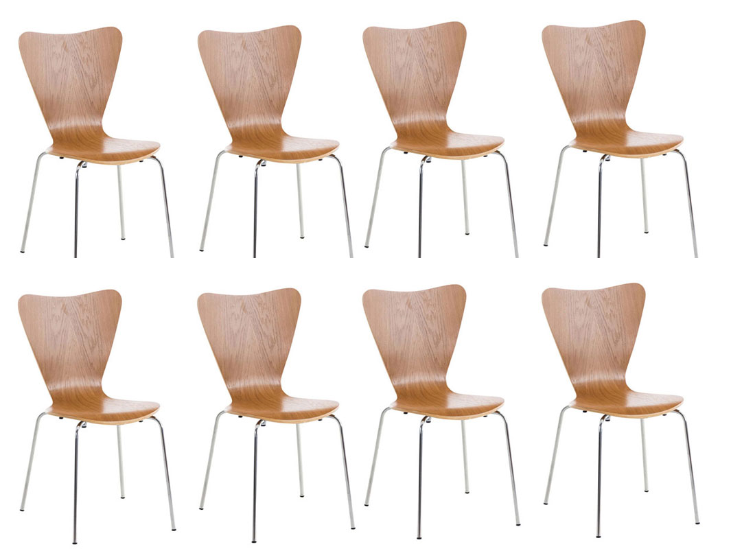 Lot de 8 chaises visiteur empilables Calisto