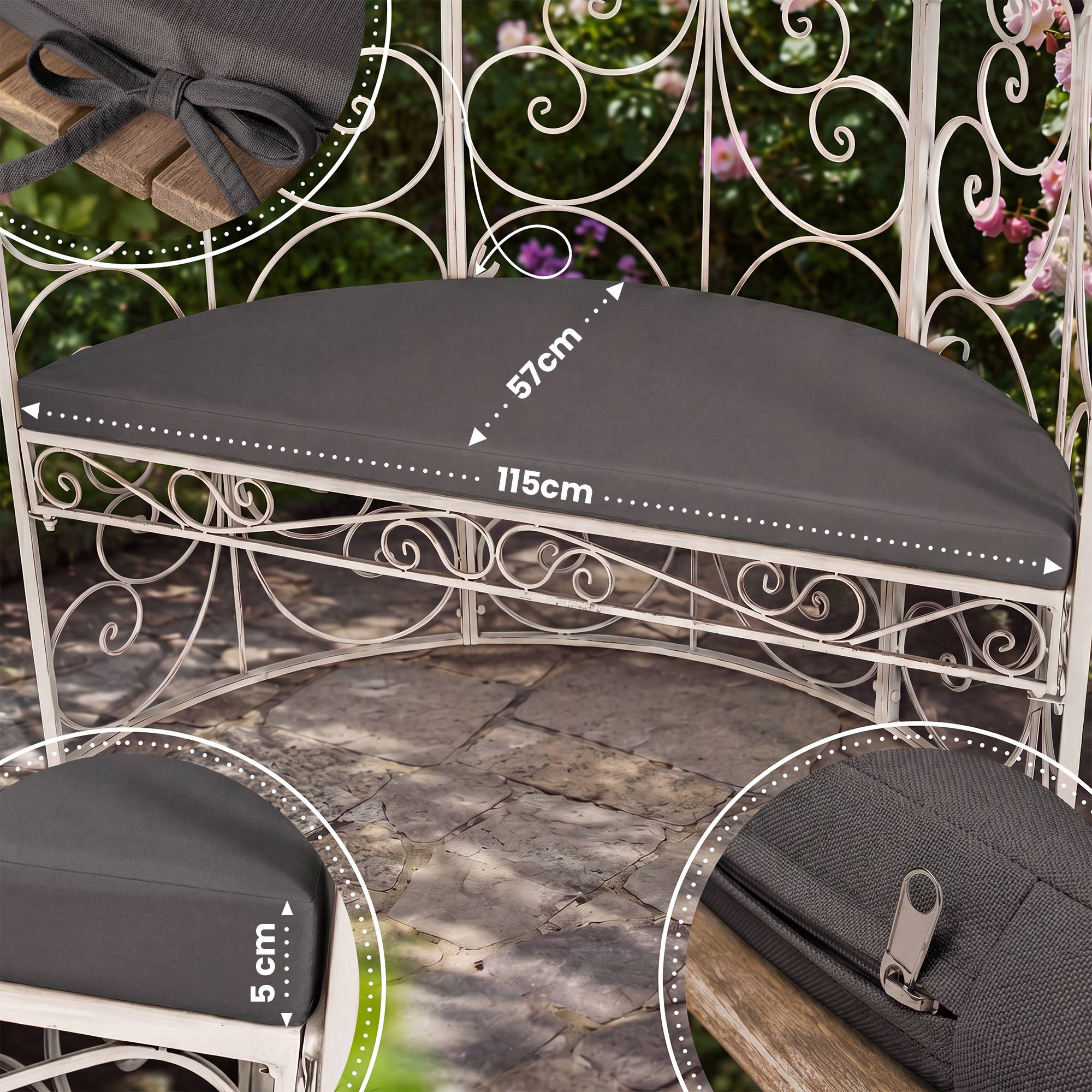 Coussin de banc demi-lune pour Pavillon Rosie