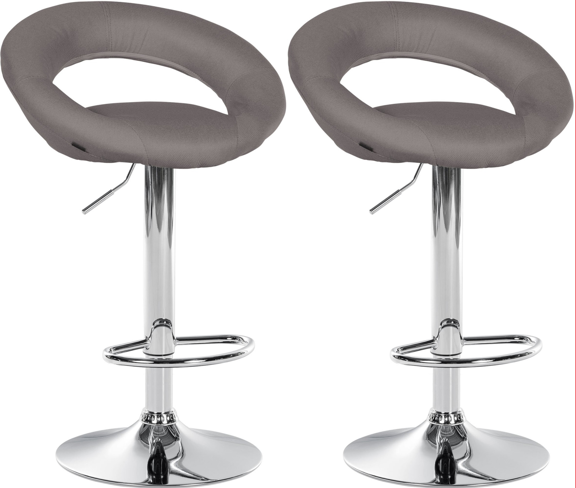 Lot de 2 tabourets de bar Olinda tissu
