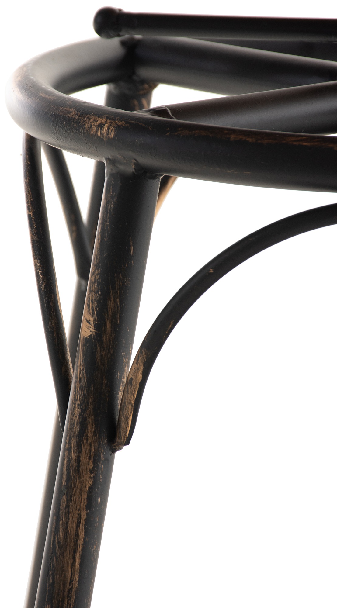 Lot de 2 tabourets de bar Beam avec assise en bois au style industriel