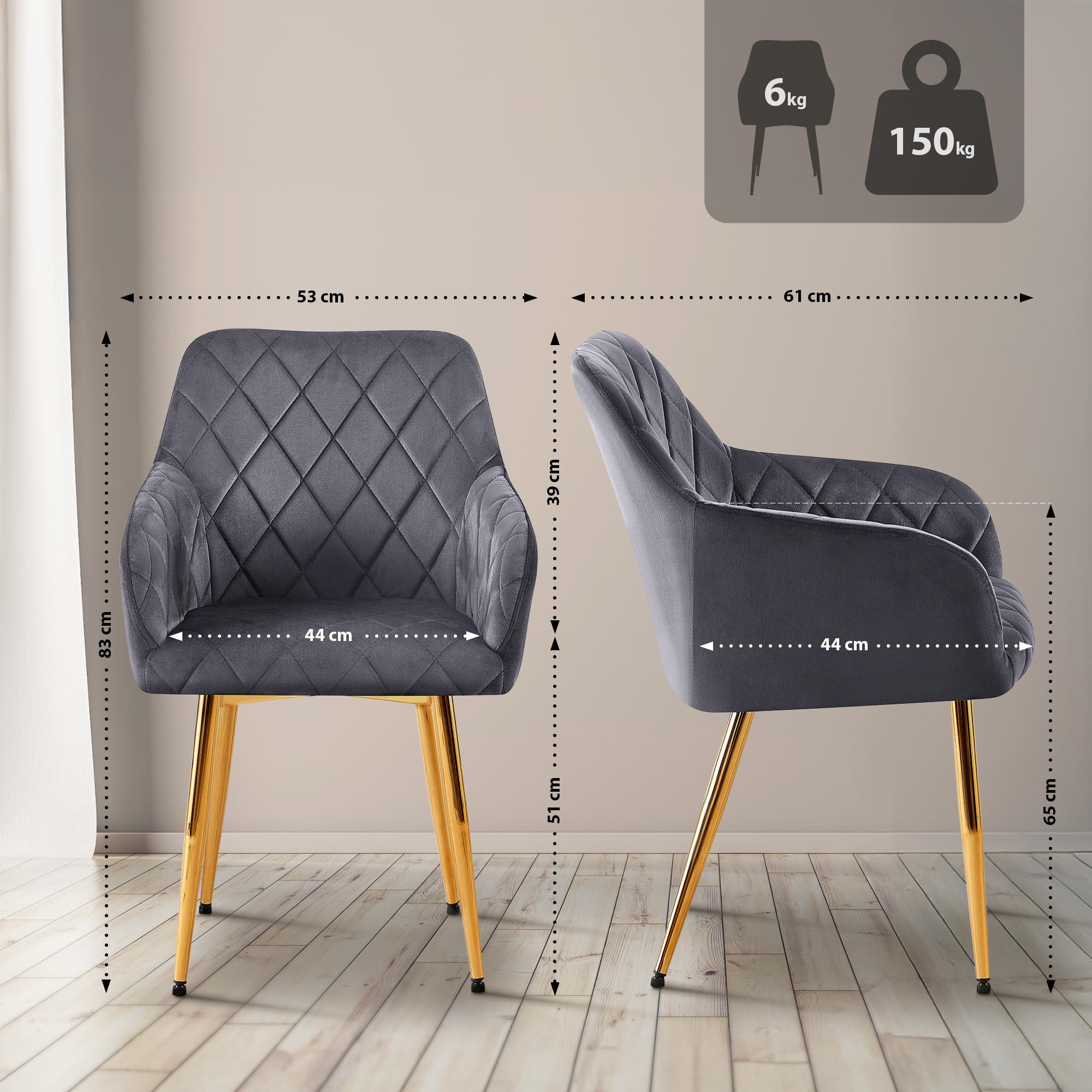 Chaise de salle à manger Monett Velours