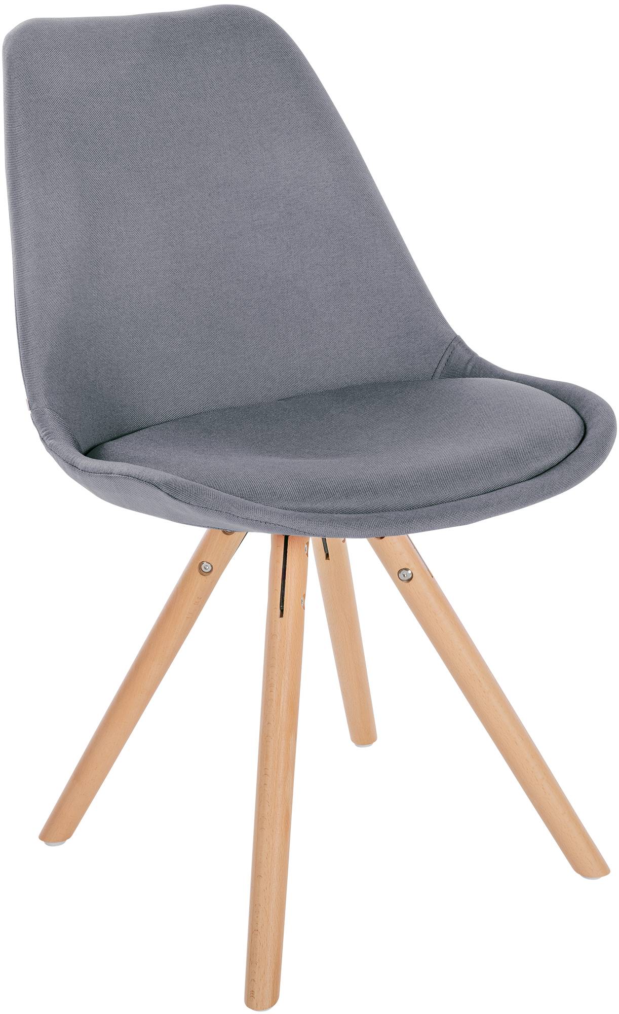 Lot de 4 chaises de salle à manger Sofia en tissu Pieds en bois