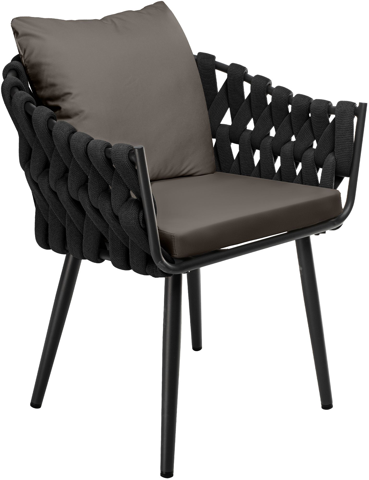 Fauteuil de jardin Naxos anthracite avec coussin d assise