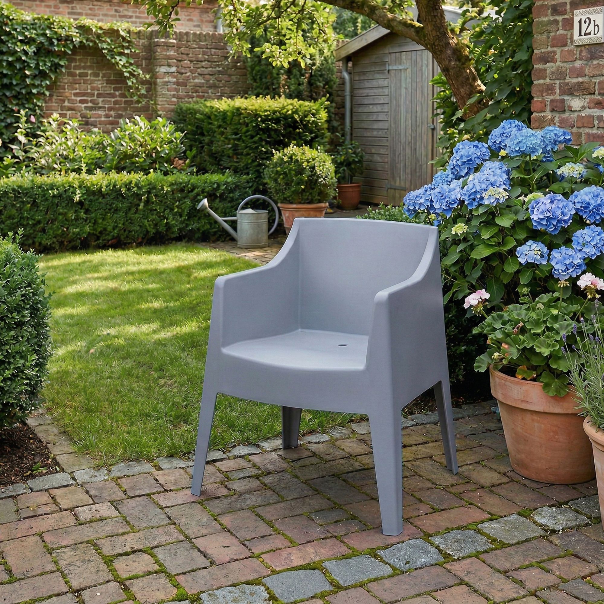 Lot de 6 Chaises de Jardin Bartal Empilables en Polypropylène Résistant aux UV et Intempéries - Fauteuils d'Extérieur Design
