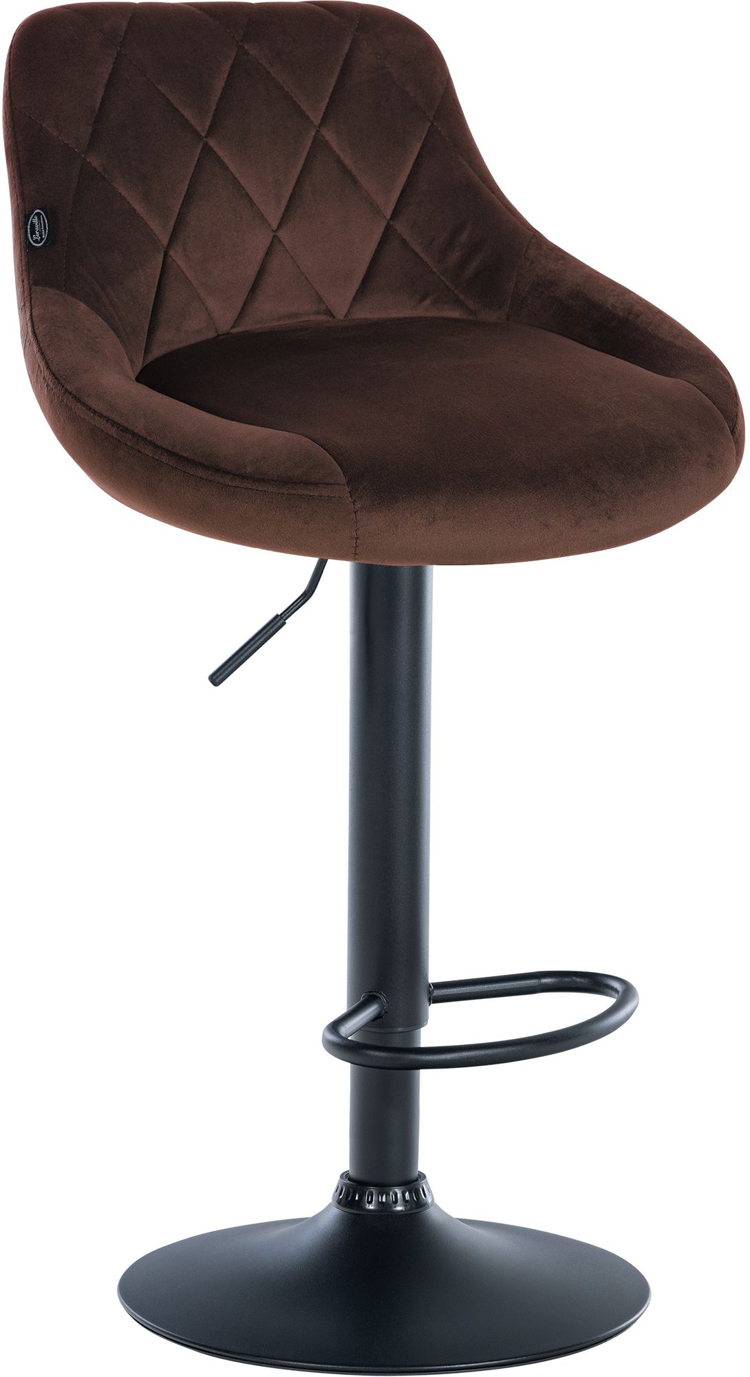 Tabouret de bar Lazio en velours avec pied en métal