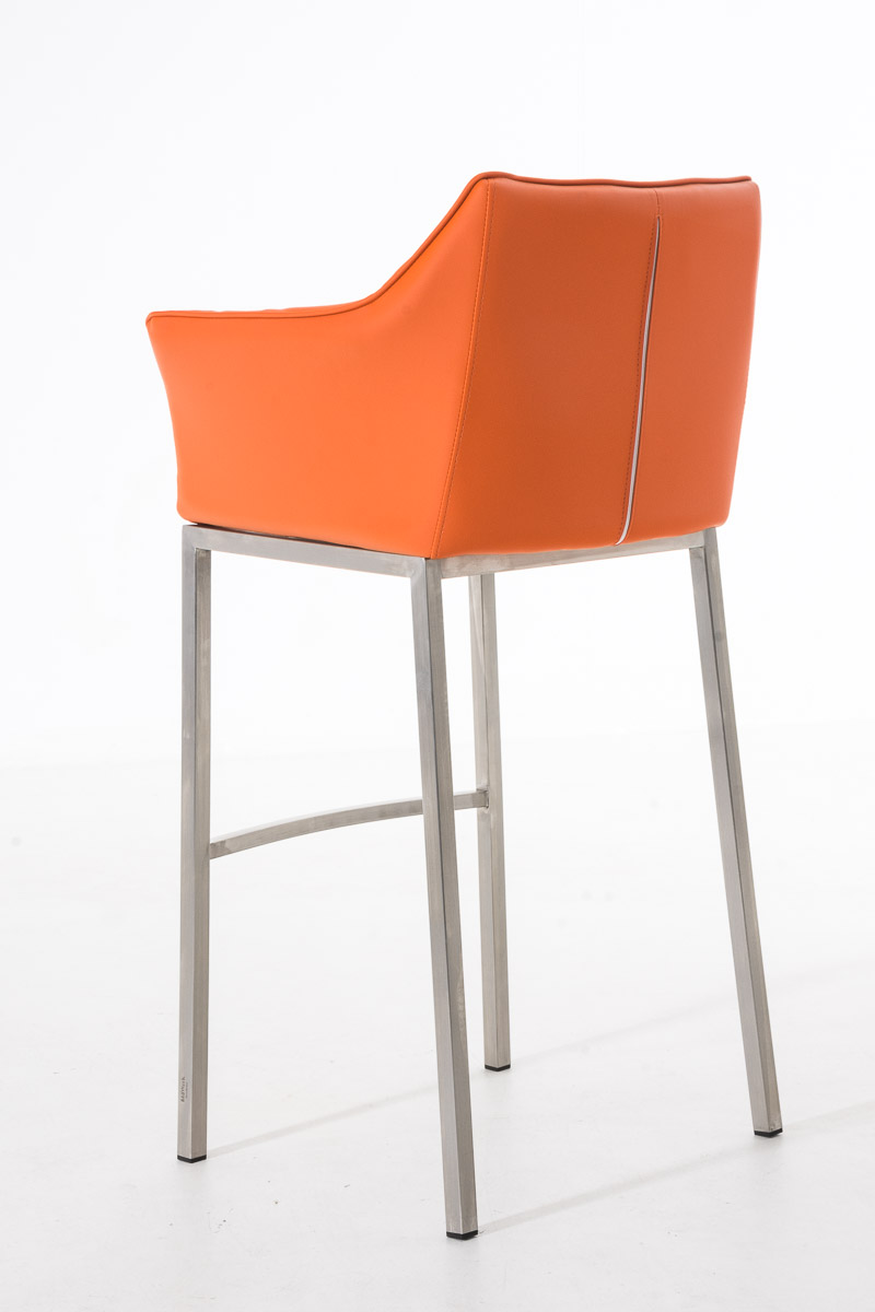 Tabouret de bar Damaso en similicuir avec piètement 4 pieds