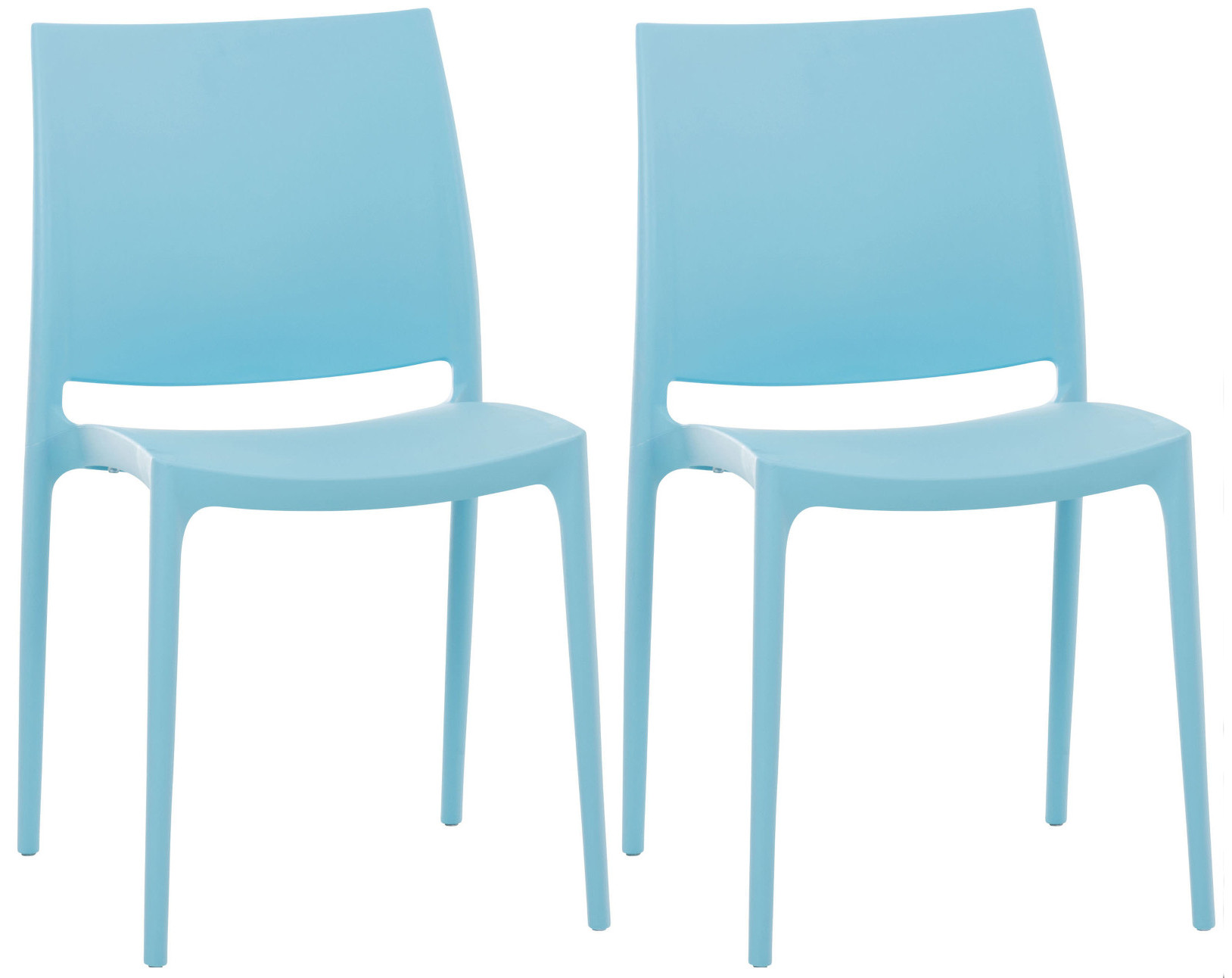 Lot de 2 chaises de jardin empilables Maya en plastique