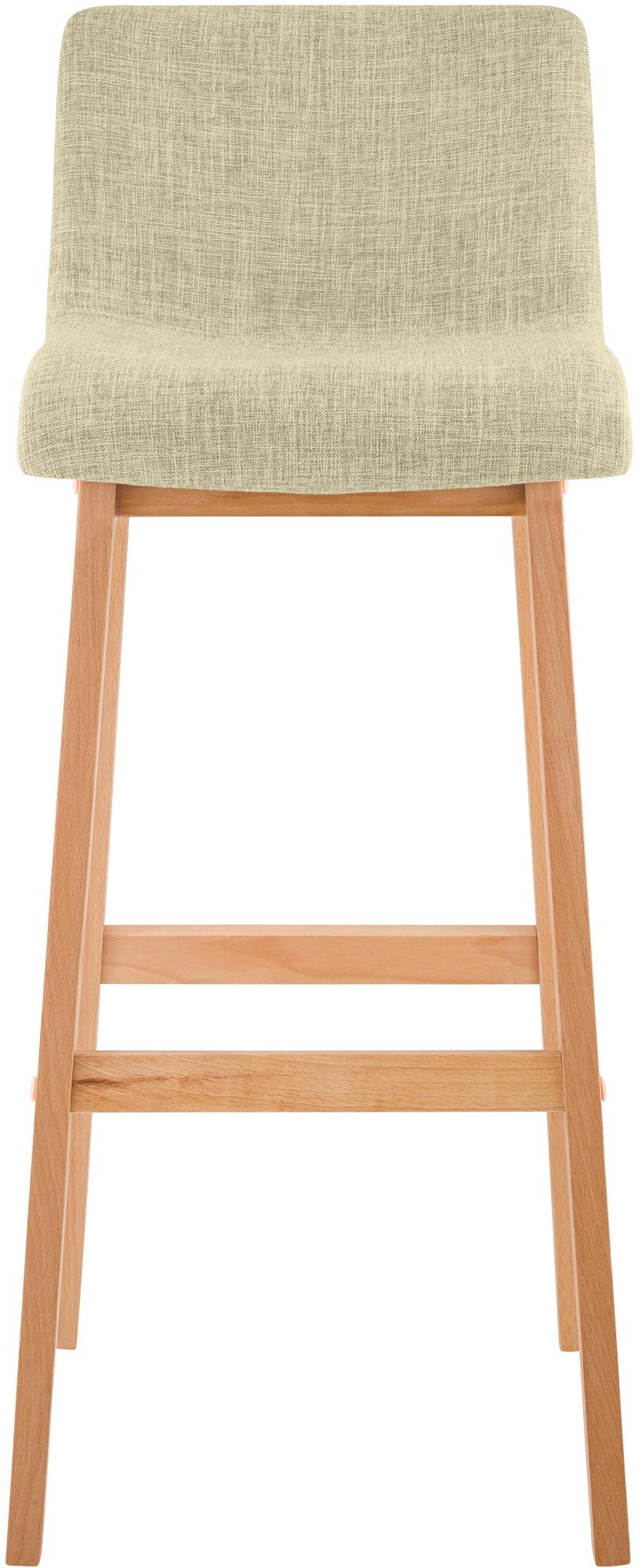 Lot de 2 tabourets de bar Hover en tissu, piètement à quatre pieds en bois naturel