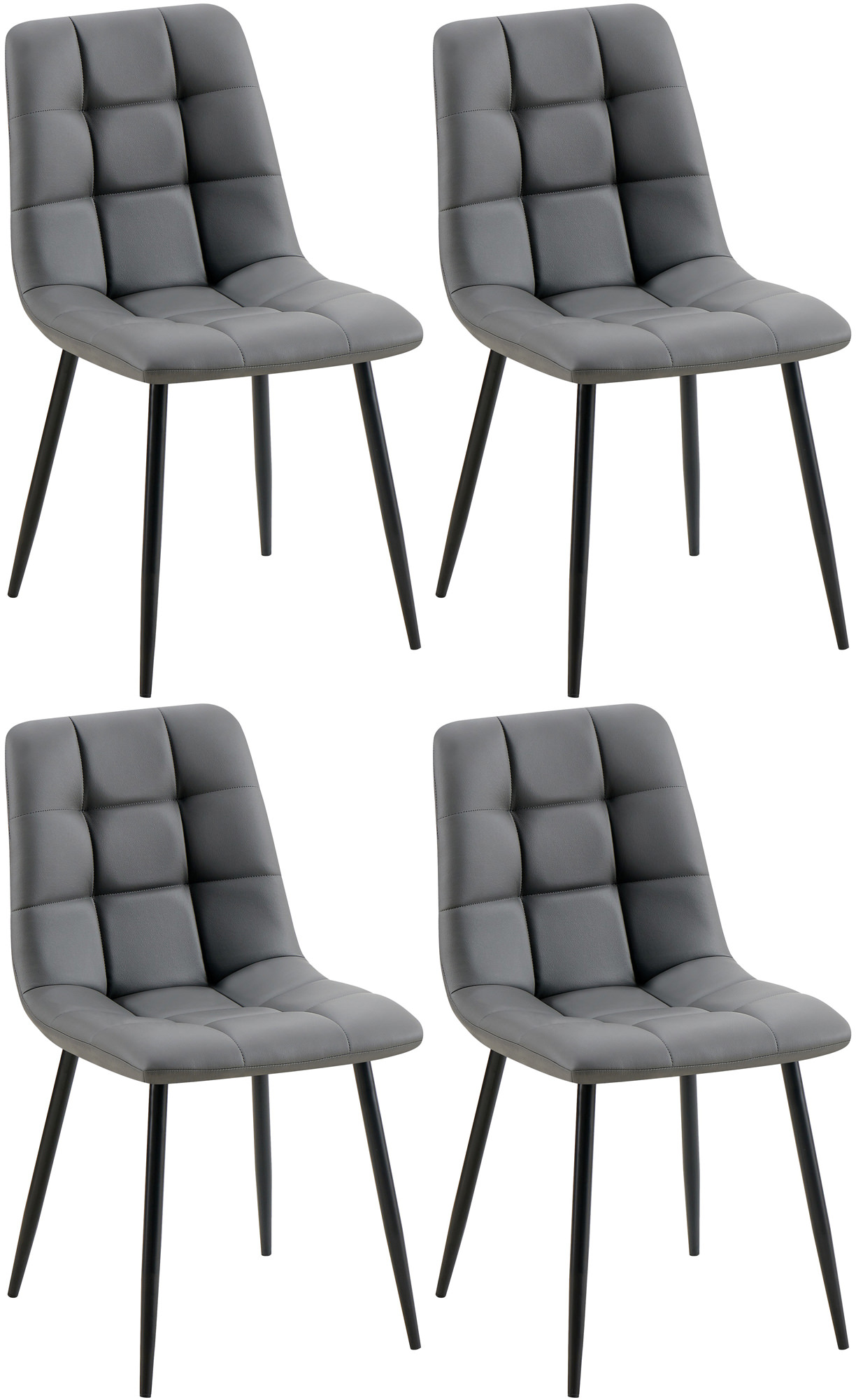 Lot de 4 chaises de salle à manger Antibes similicuir