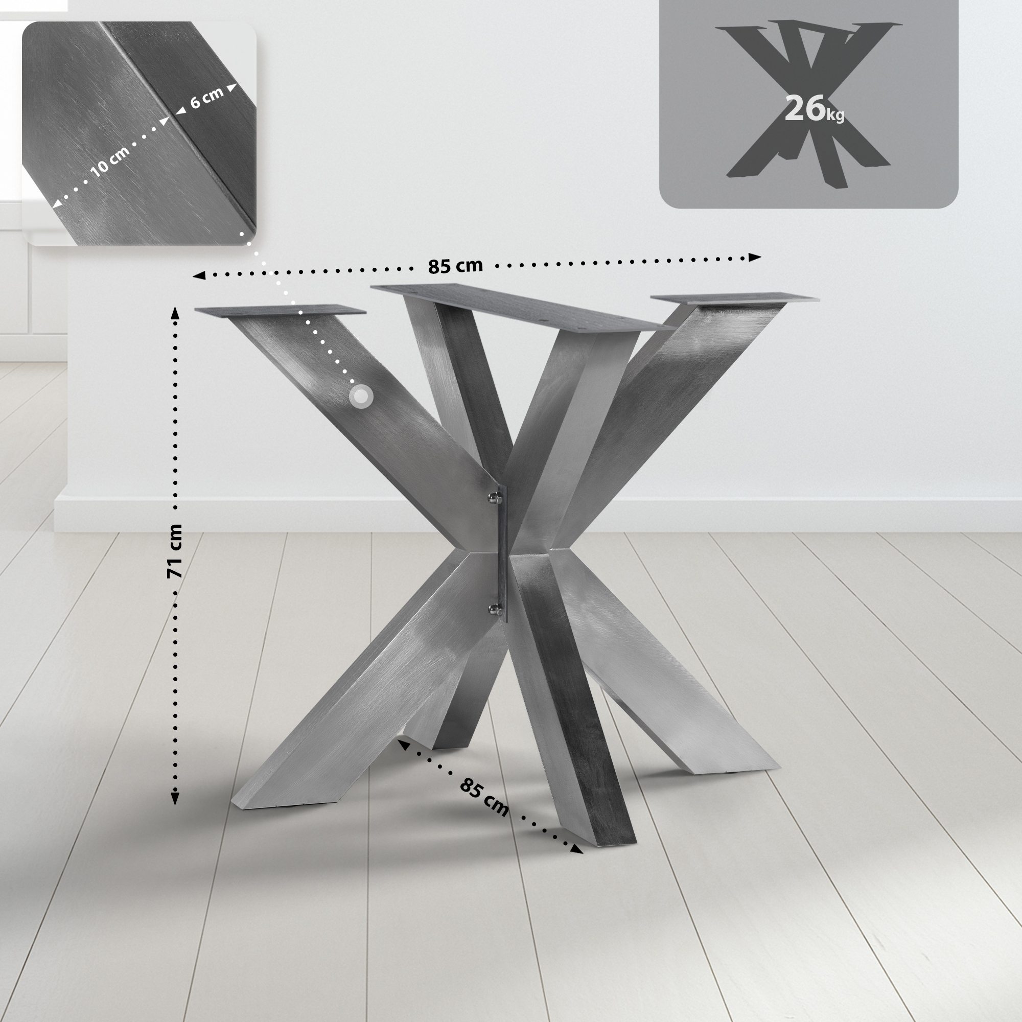 Pieds design Industriel Duncan pour table à manger Forme Araignée