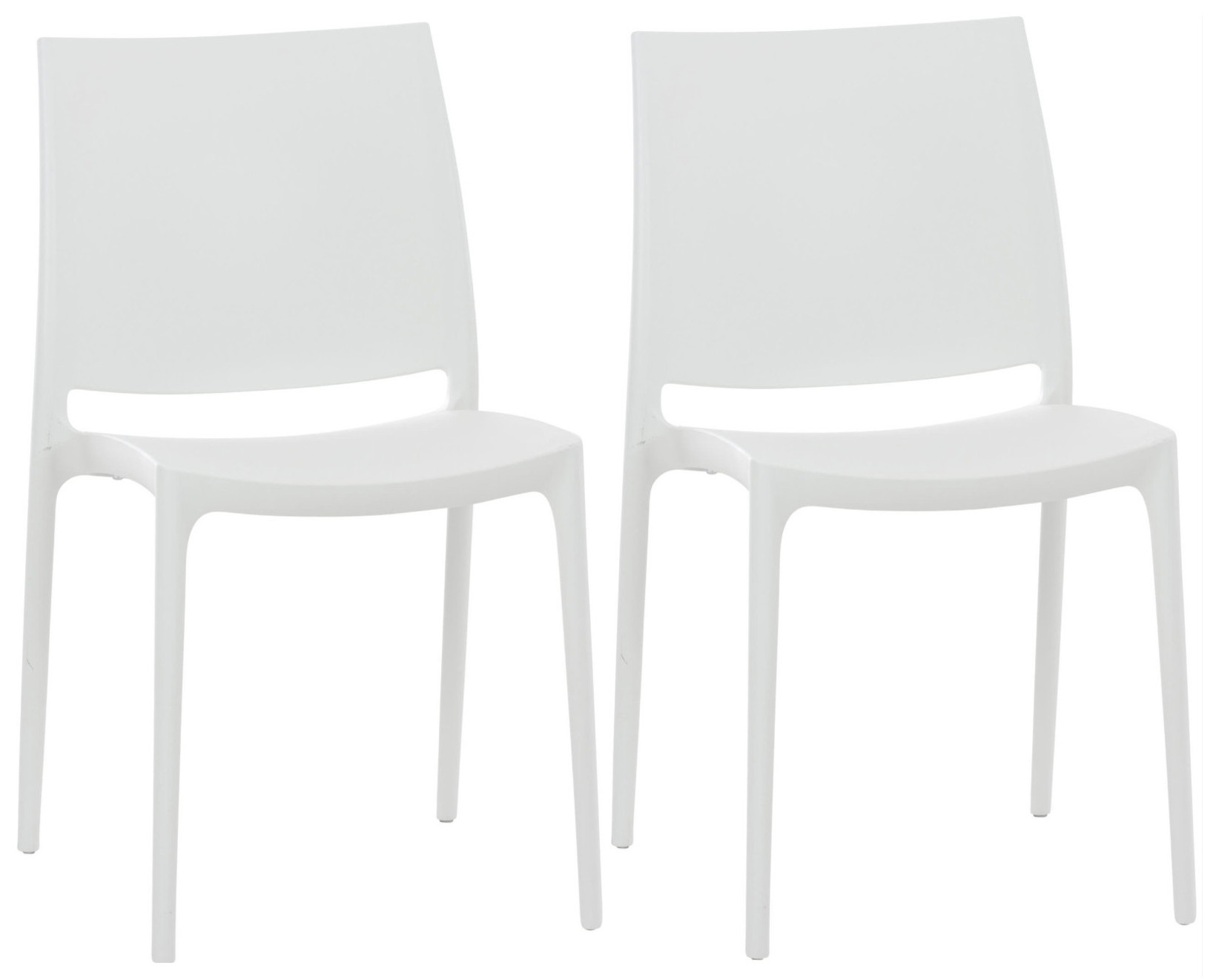 Lot de 2 chaises de jardin empilables Maya en plastique