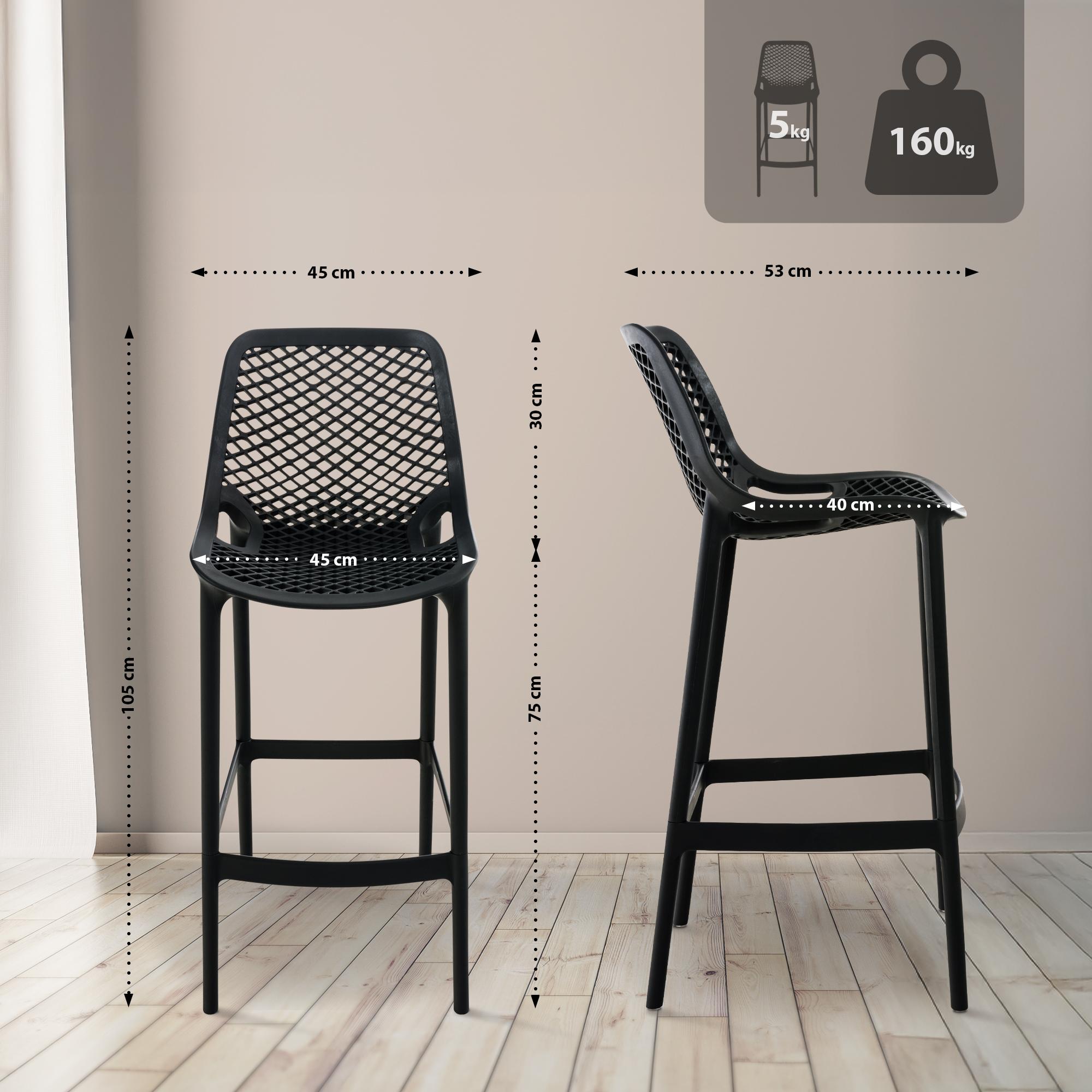 Lot de 2 tabourets de bar extérieurs Air