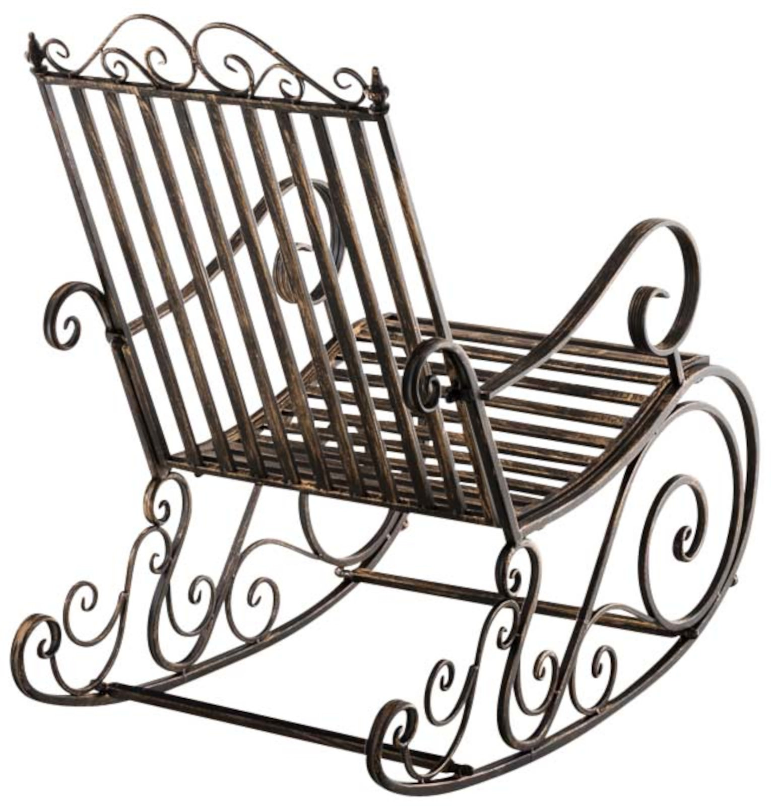 Lot de 2 Fauteuils à bascule d'extérieur Smilla en fer forgé