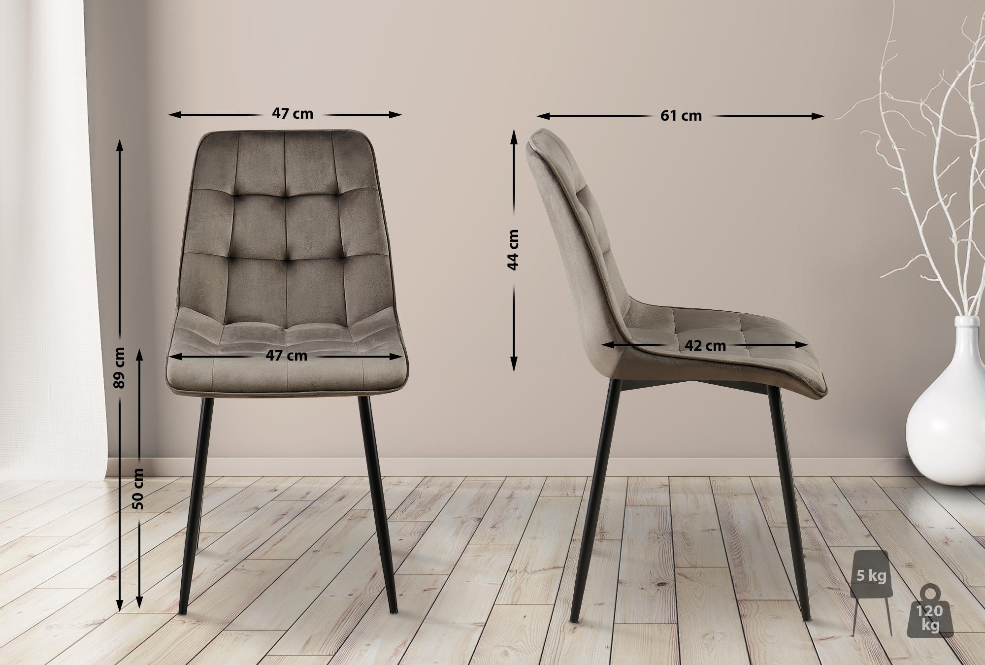 Lot de 2 chaises de salle à manger Gifford en velours