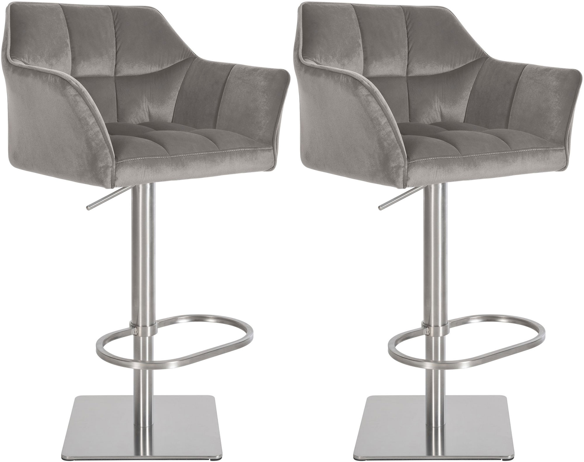 Lot de 2 tabourets de bar Damaso en velours