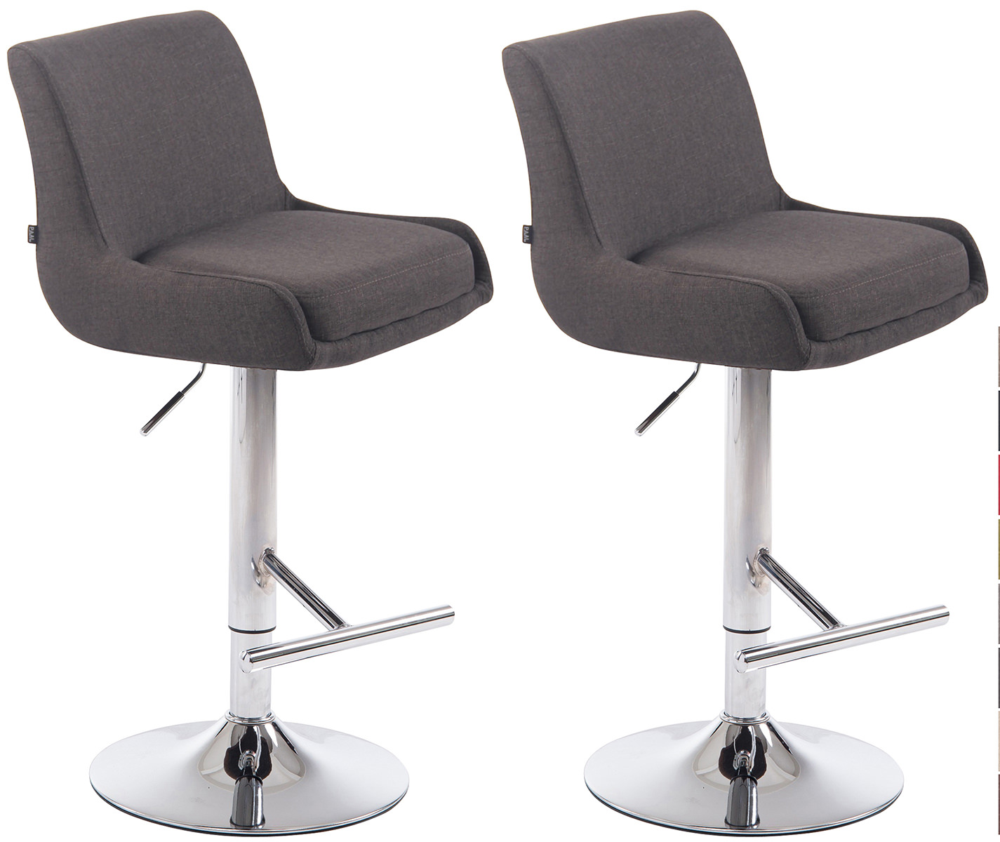 Lot de 2 Tabourets de bar Club en Tissu