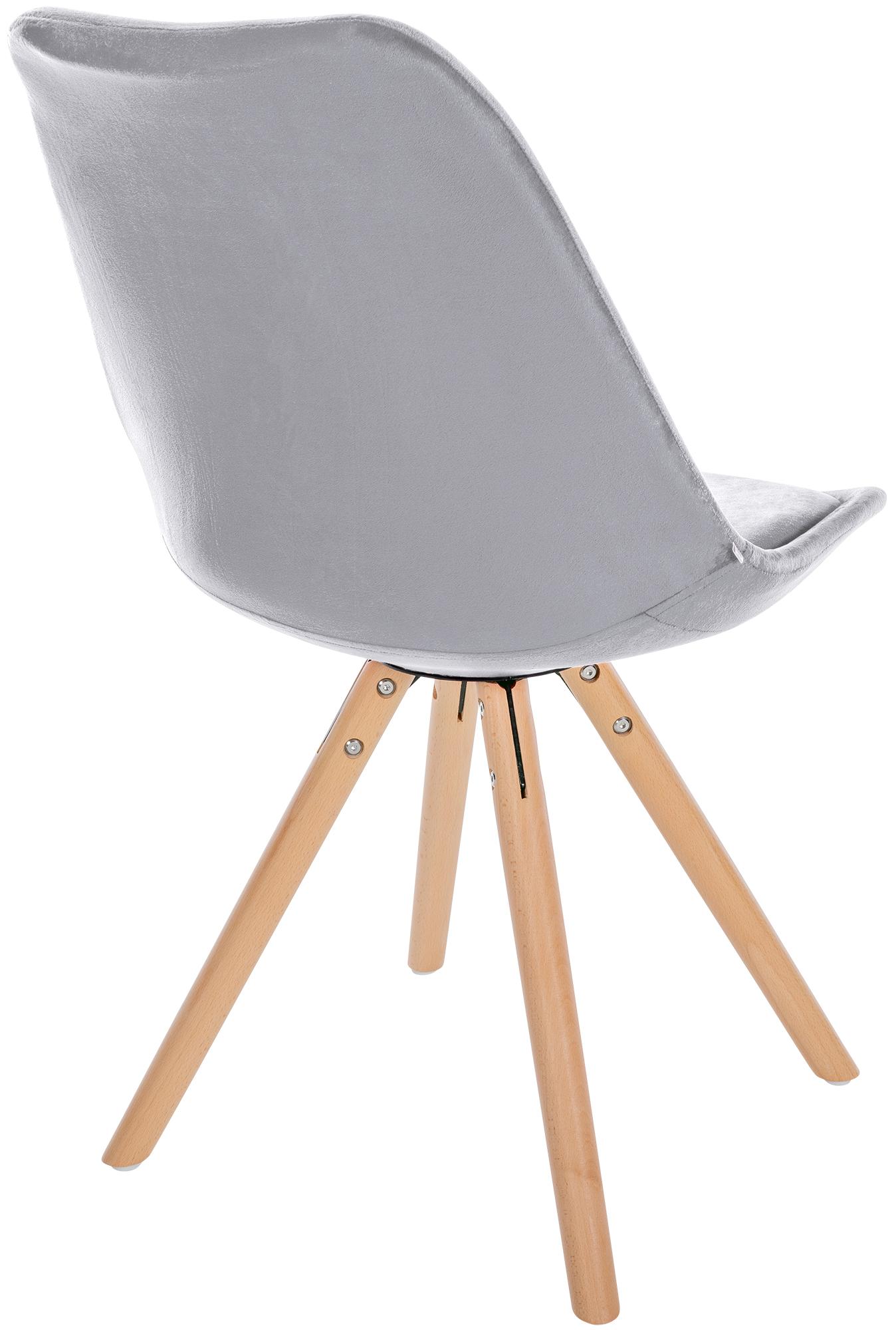 Lot de 4 chaises de salle à manger Sofia en velours Pieds en bois