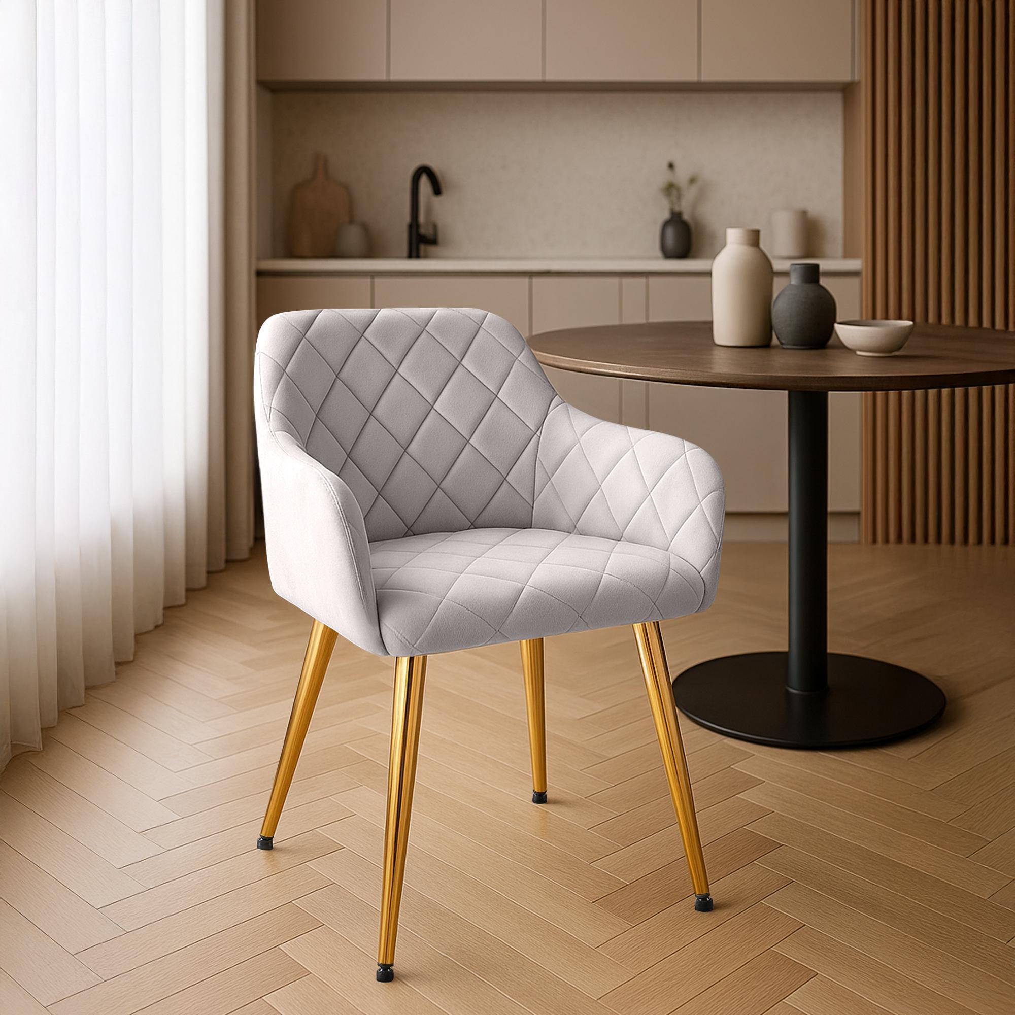 Lot de 2 chaises de salle à manger Monett velours