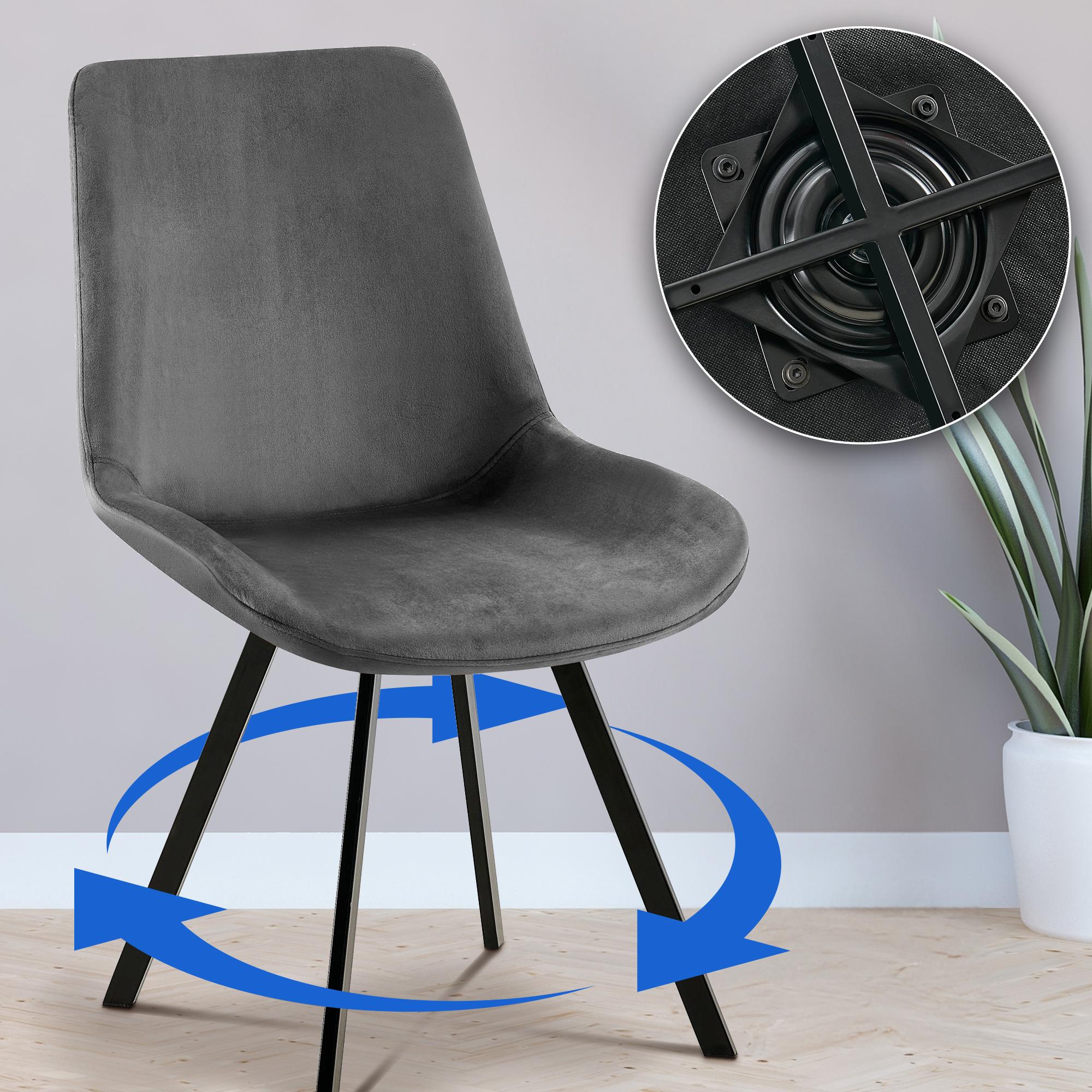 Chaise de salle à manger Lewes velours