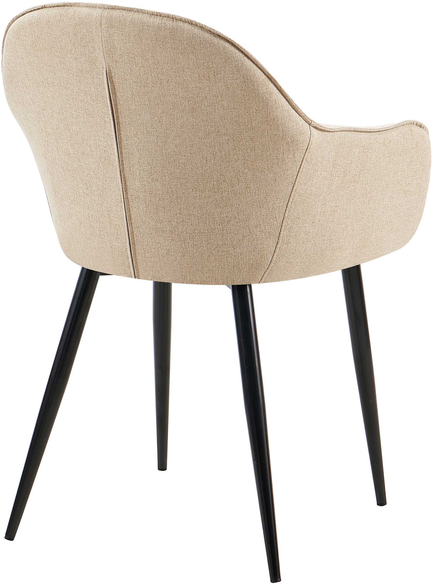 Lot de 2 Chaises de salle à manger Boise en Tissu avec Piètement en Métal noir