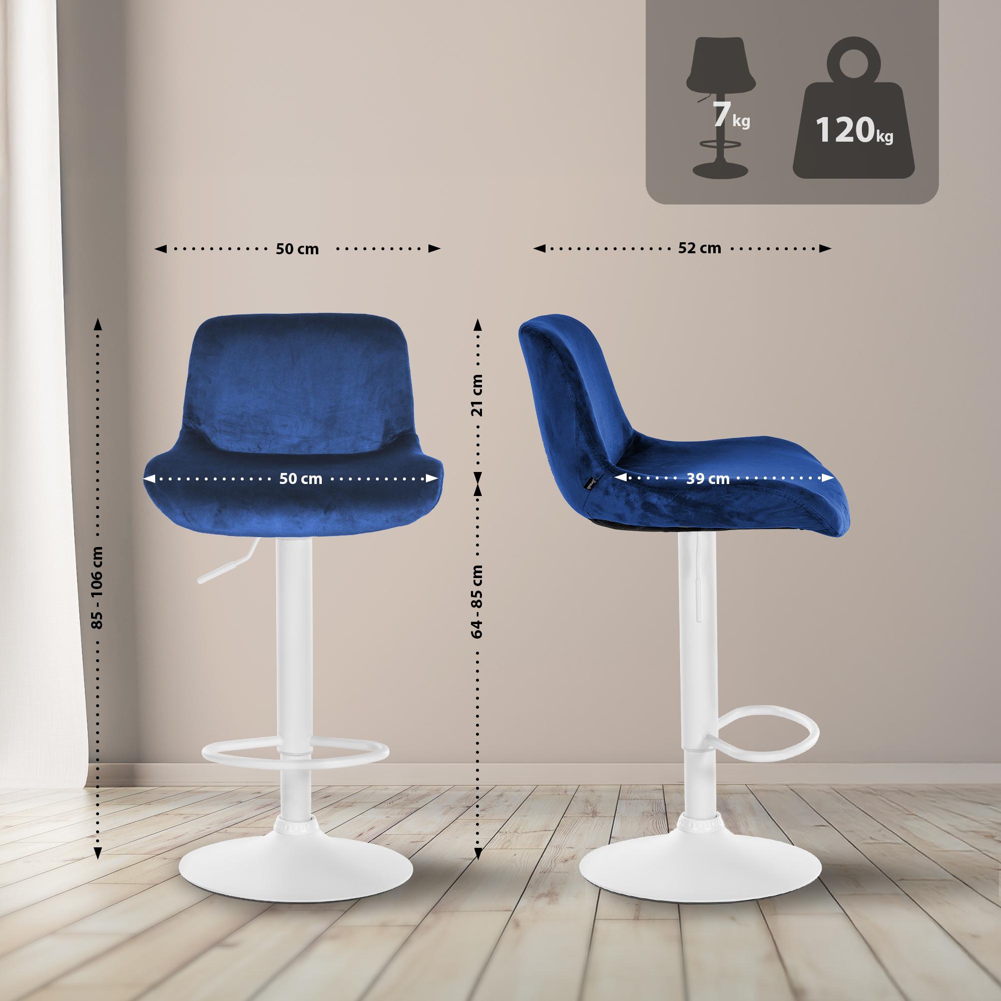 Lot de 2 tabourets de bar Solon blanc