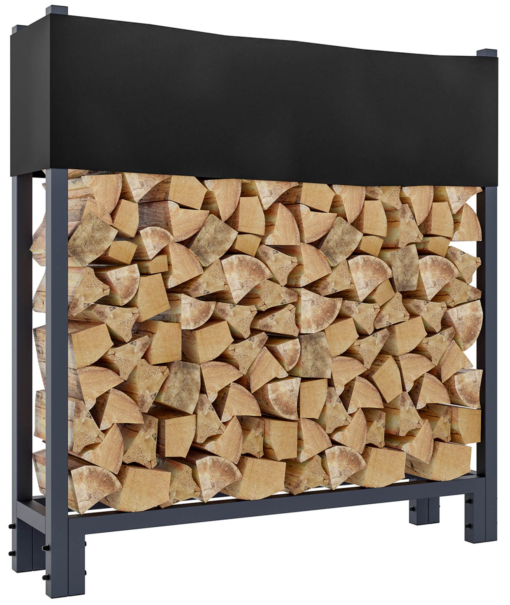 Support pour bois de cheminée Martin avec bâche de protection