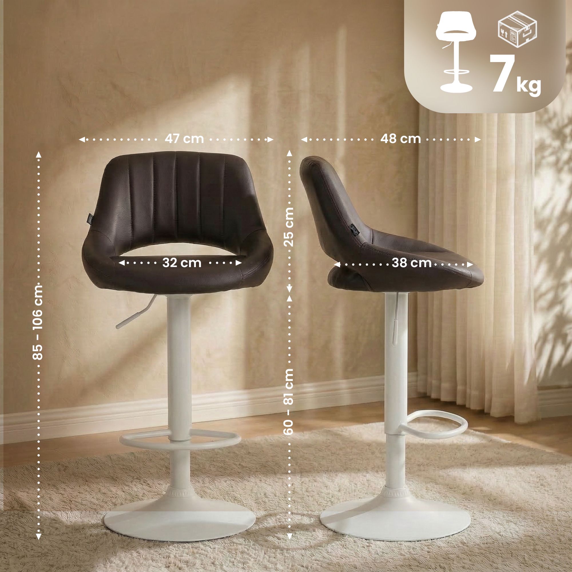 Tabouret de bar Milet en similicuir