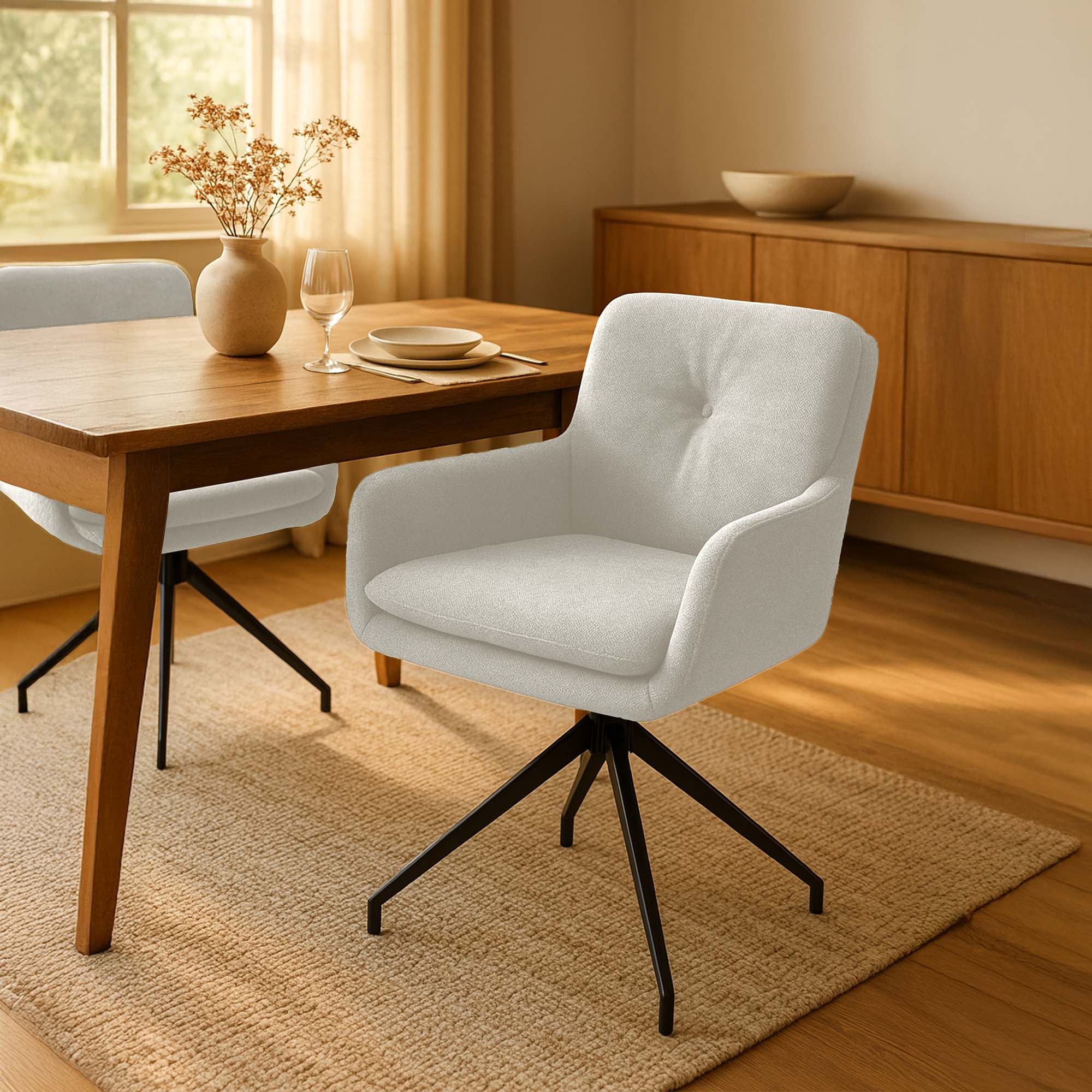 Lot de 2 chaises de salle à manger Pickett en tissu