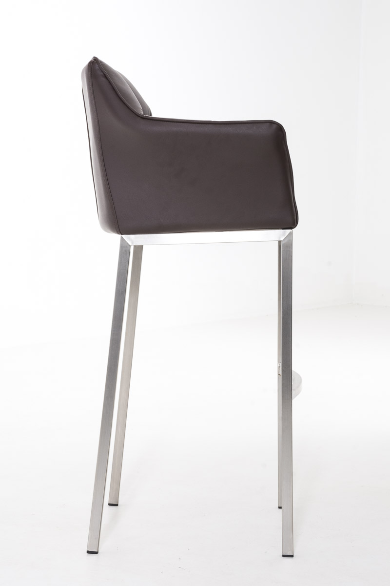 Tabouret de bar Damaso en similicuir avec piétement quatre pieds