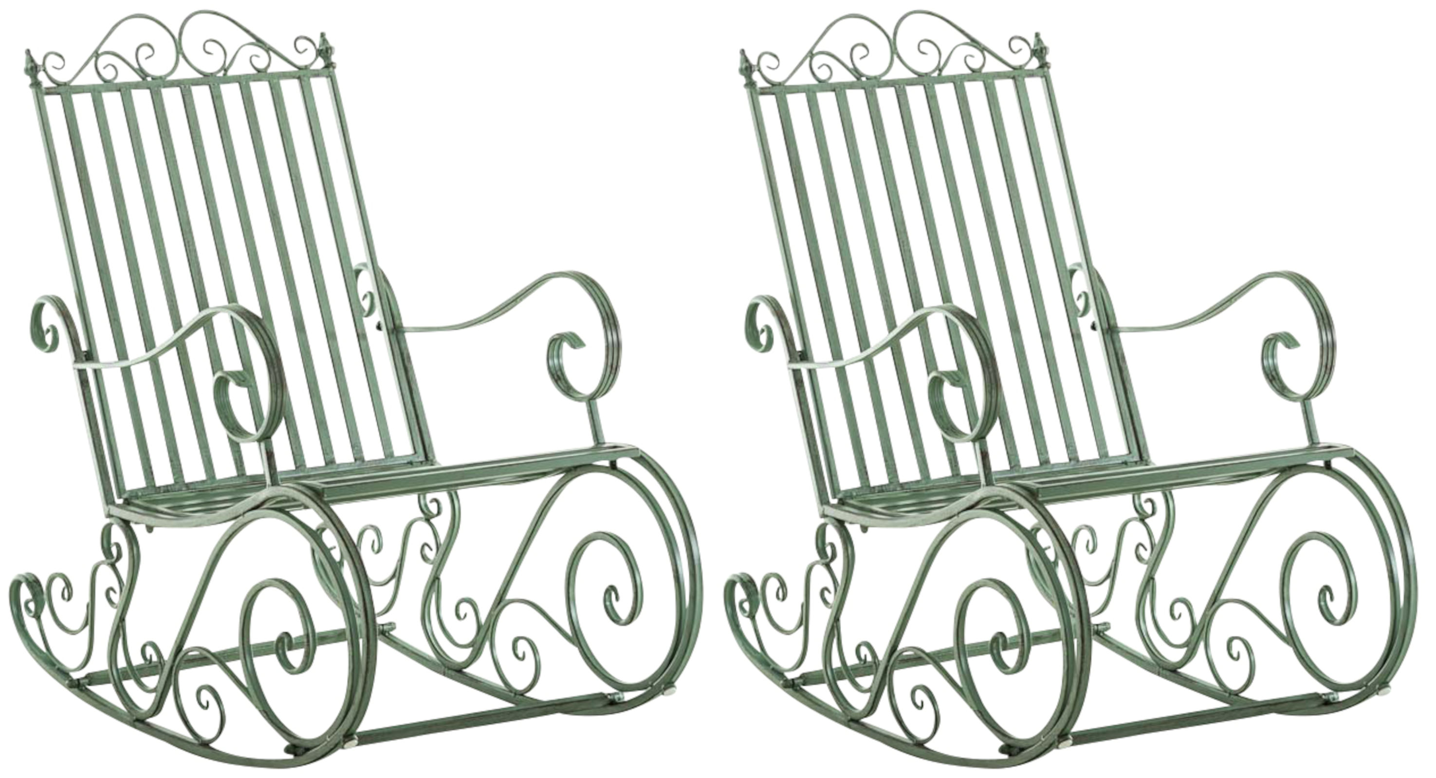 Lot de 2 Fauteuils à bascule d'extérieur Smilla en fer forgé