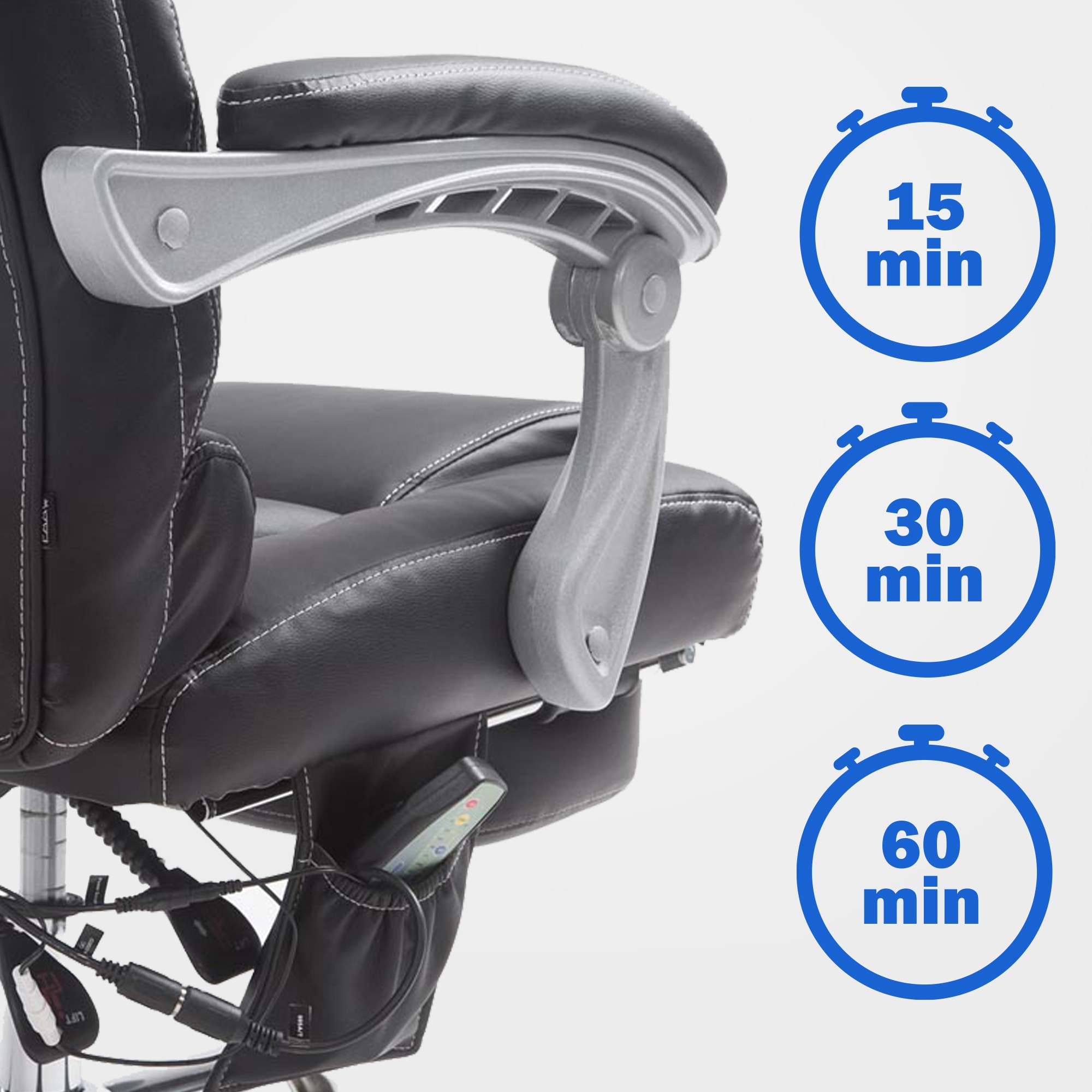 Chaise de bureau Pacific avec fonction massage simili cuir