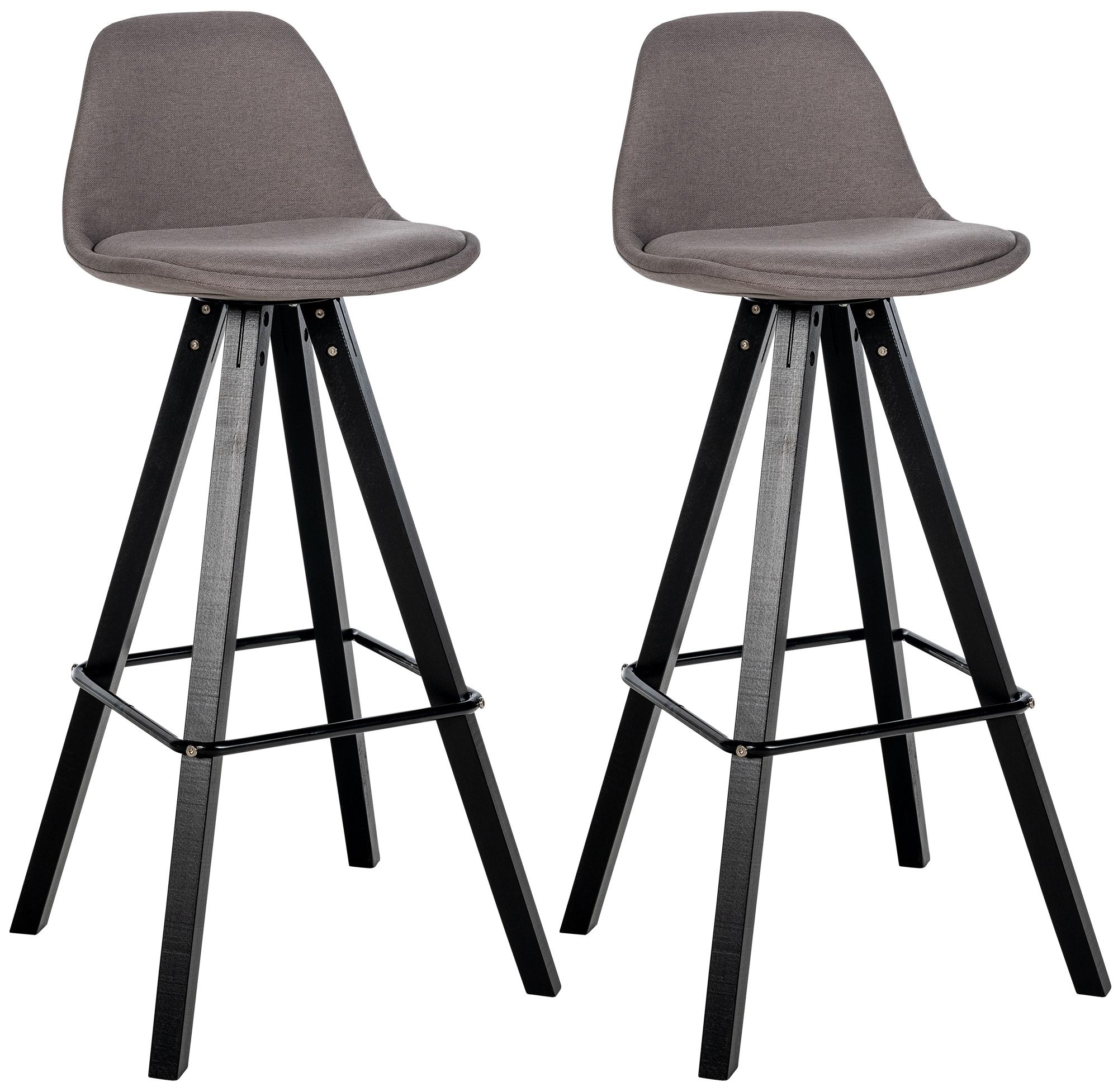 Lot de 2 tabourets de bar Corbin en tissu carré