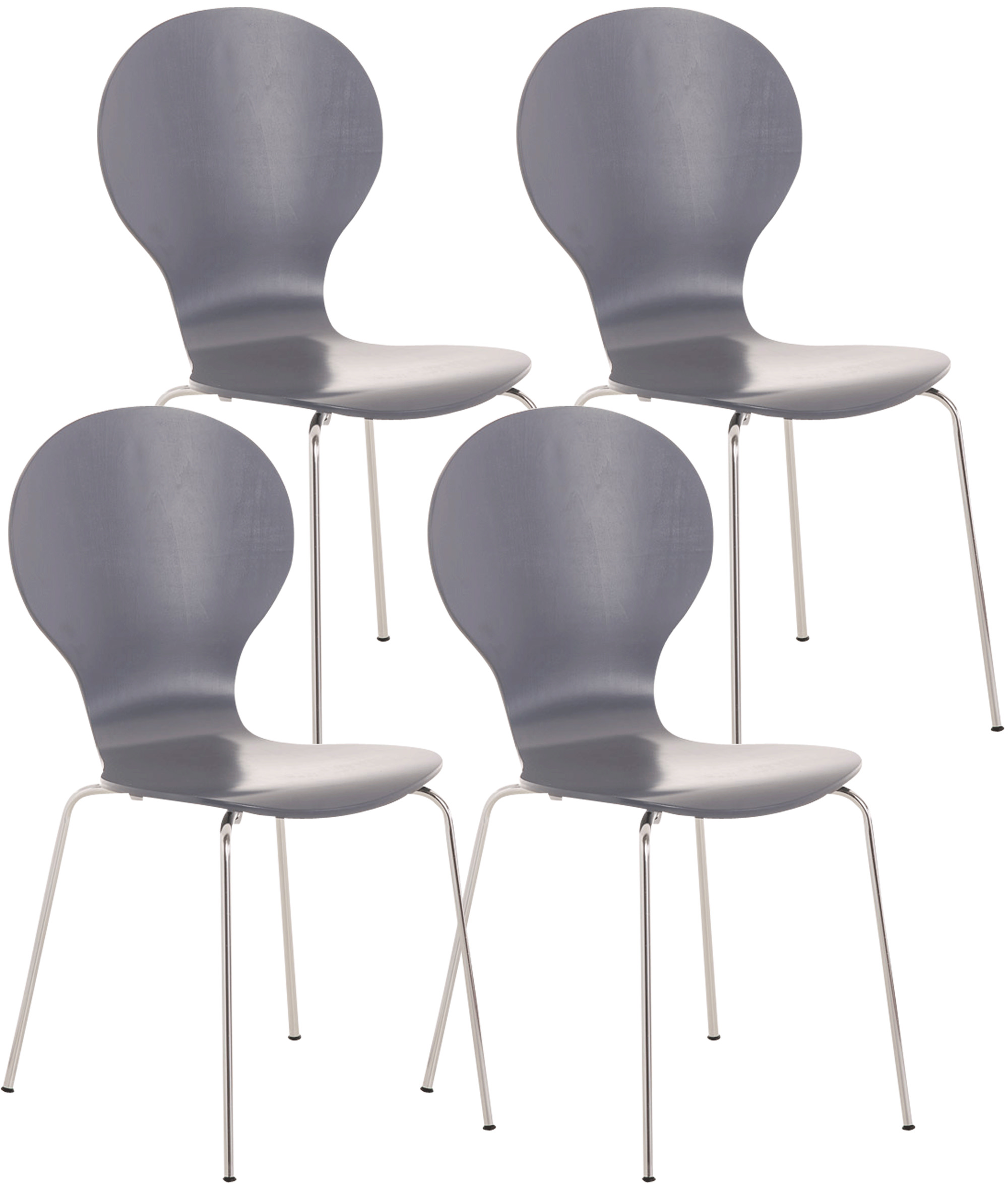 Lot de 4 chaises empilables en bois Diego