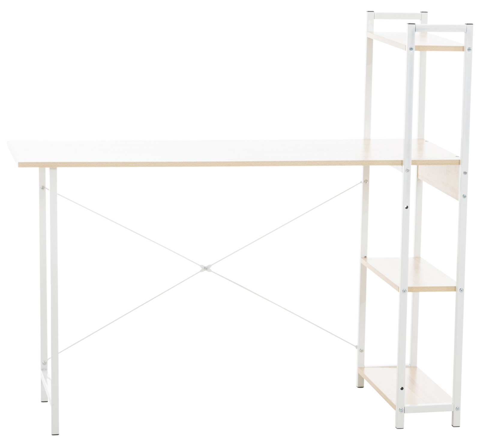 Bureau Poe avec Plateau en MDF Cadre en Tubes d'acier et Colonne de rangement