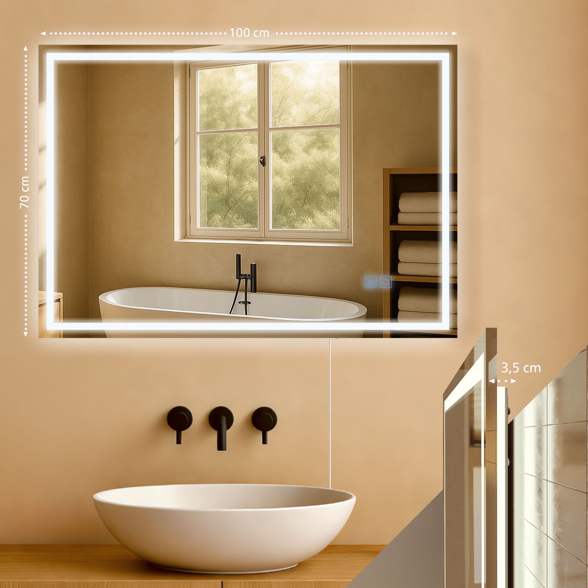 Miroir de salle de bain Jaffrey