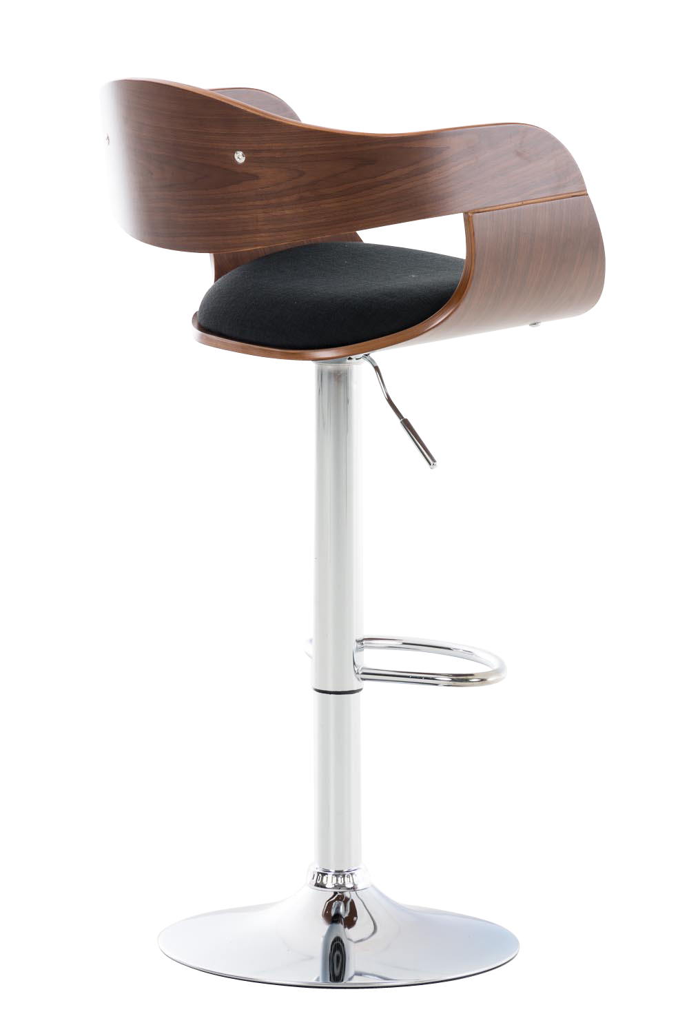 Lot de 2 tabourets de bar Kingston en tissu avec piètement en métal aspect chromé