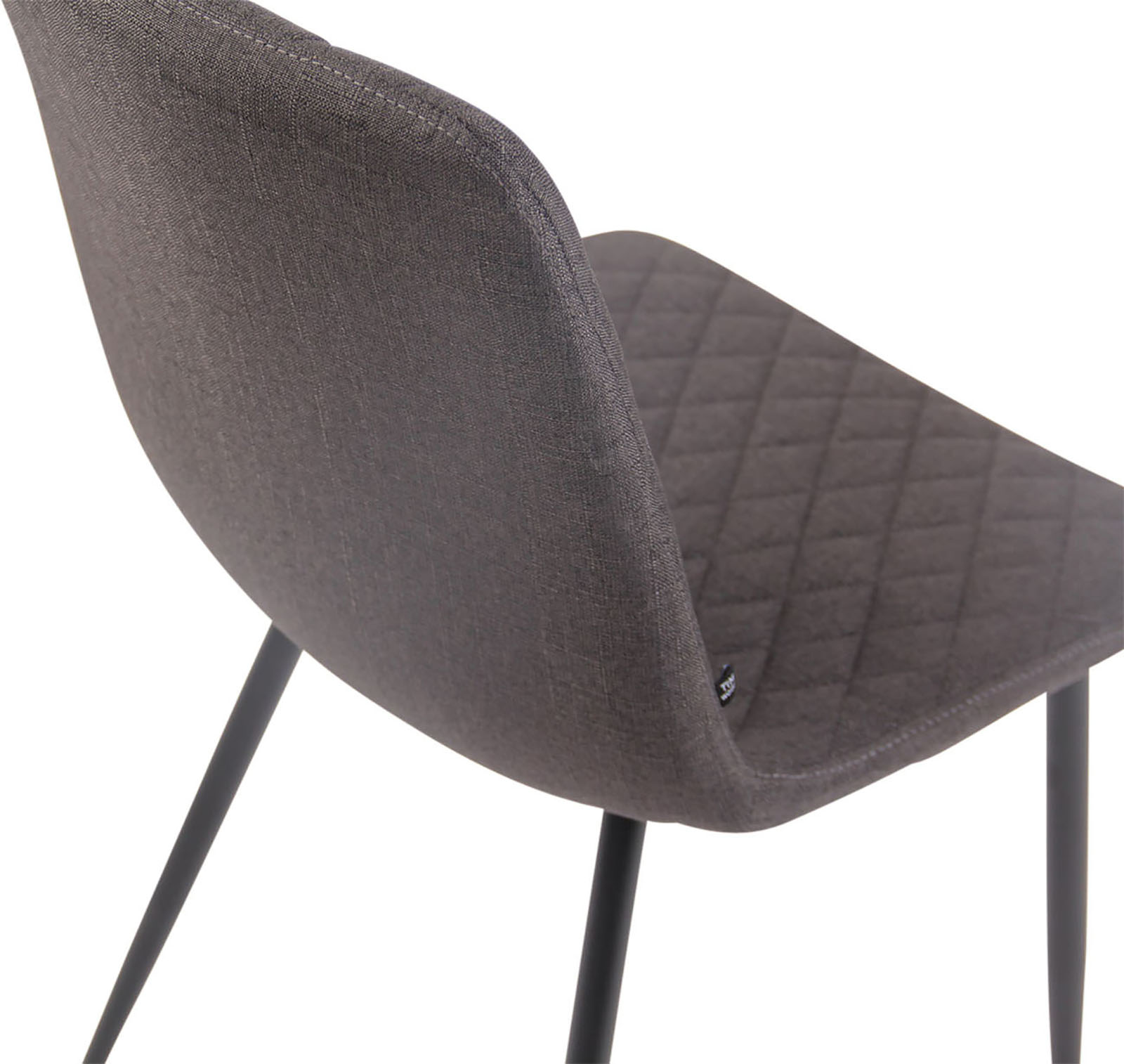Lot de 4 chaises de salle à manger Telde en tissu avec Piètement en Métal noir mat