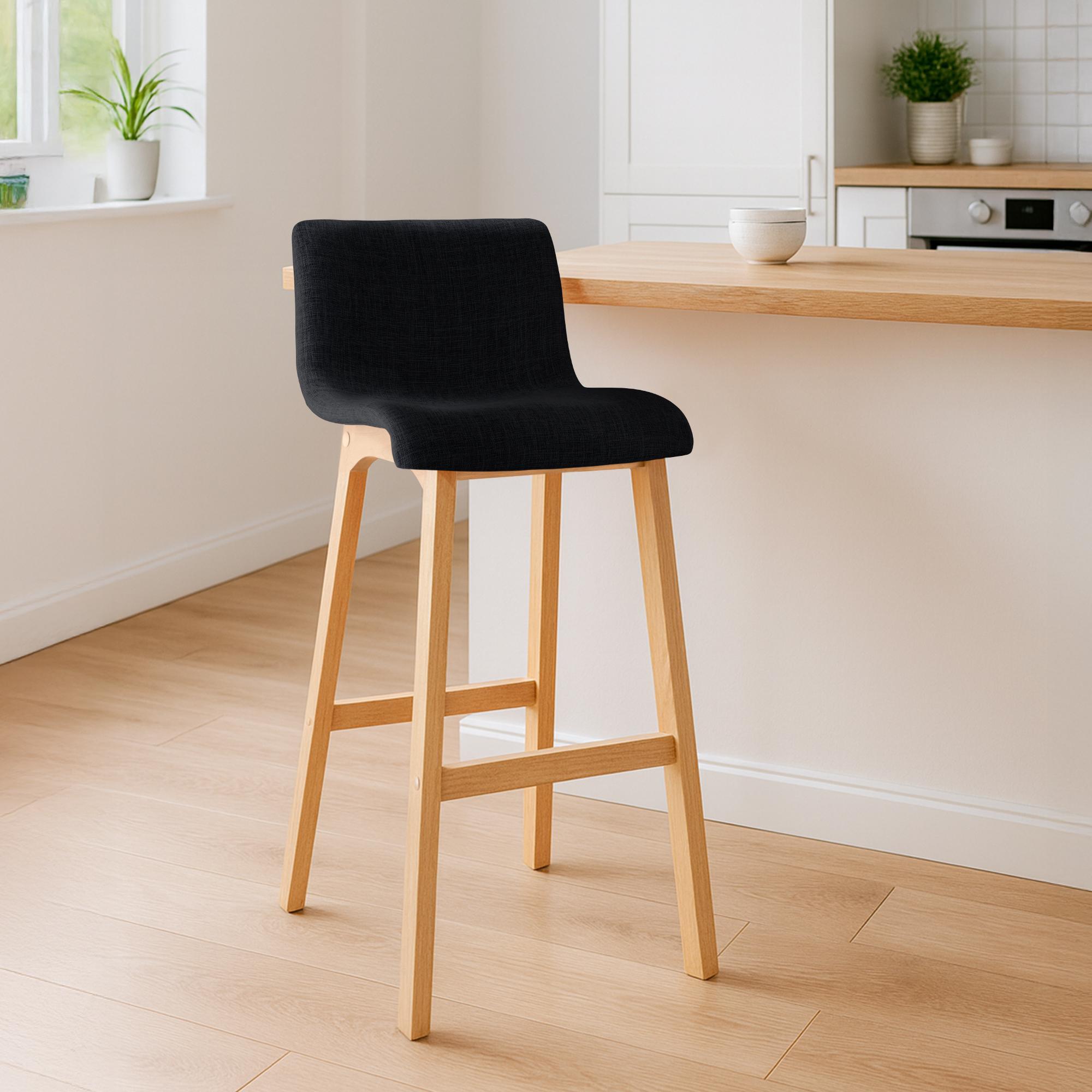 Tabouret de Bar Hover Tissu Piètement Quatre pieds Natura