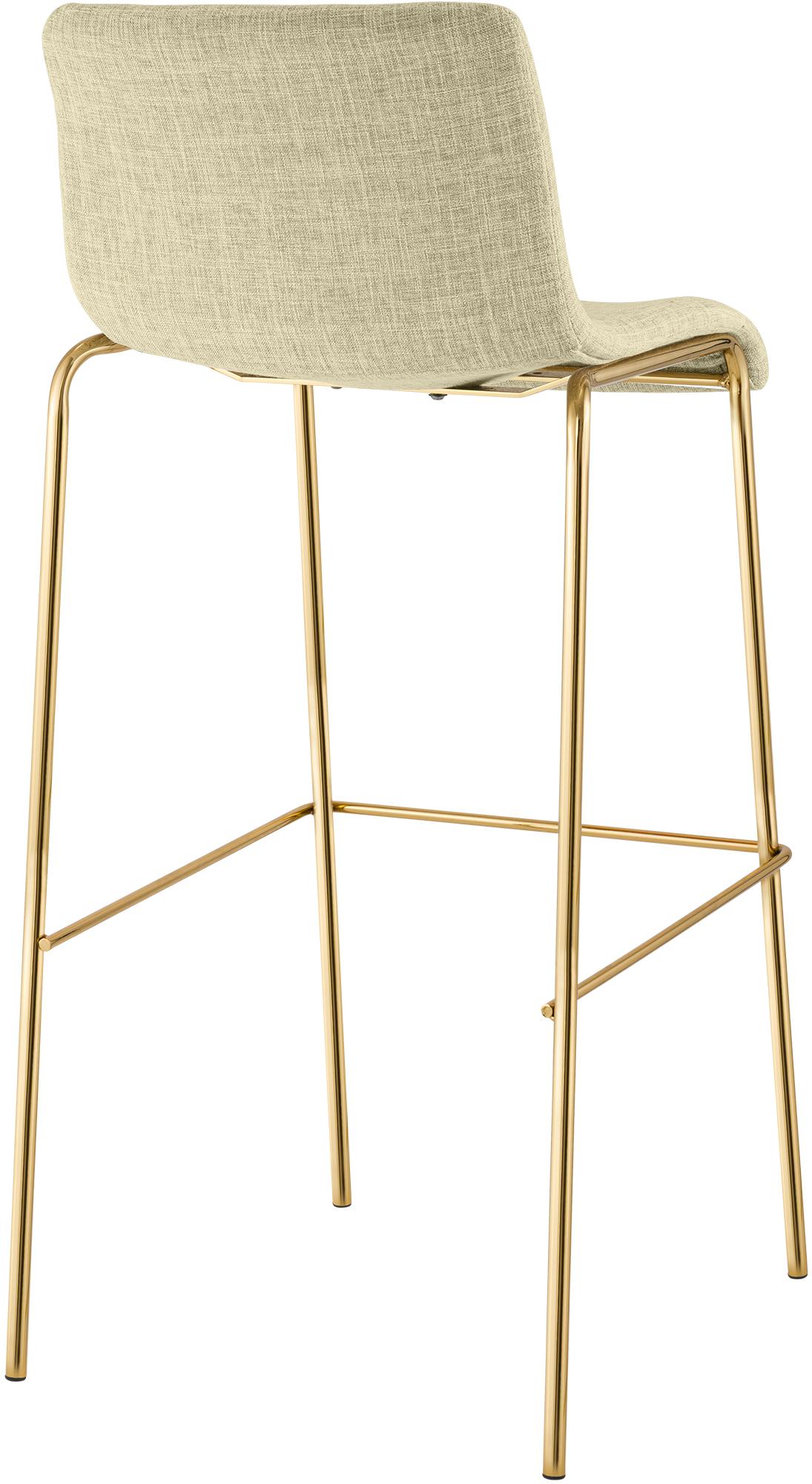 Tabouret de bar Hover tissu cadre à quatre pieds doré